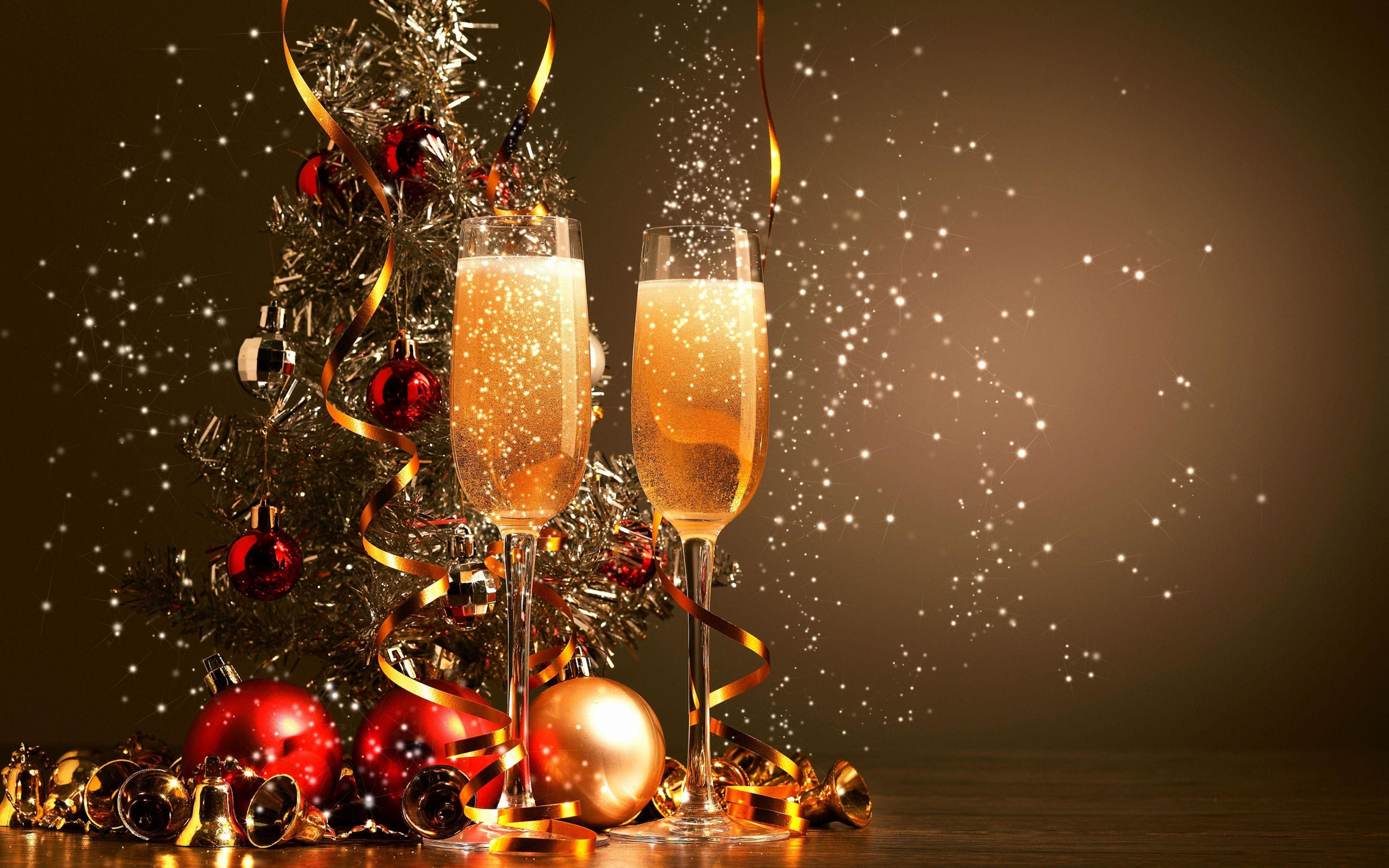 Fabulous New Year, Champagne and Confetti widescreen wallpaper