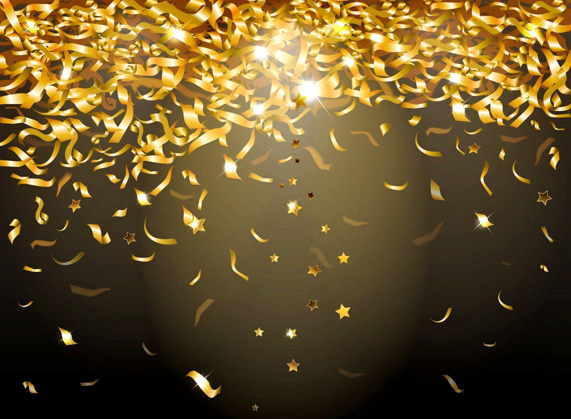 golden confetti sparkle glow glitter background gold sequins lights