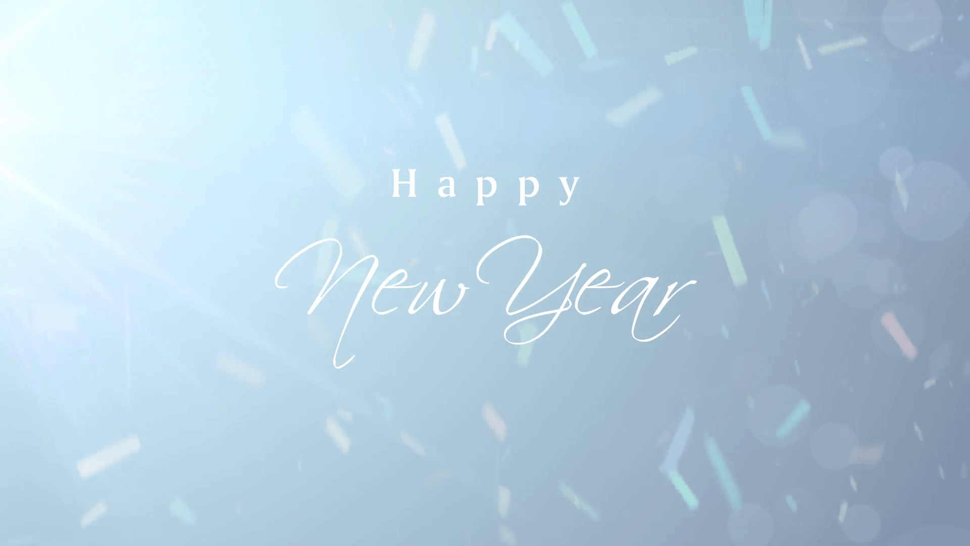 Happy New Year Message with Confetti Motion Background