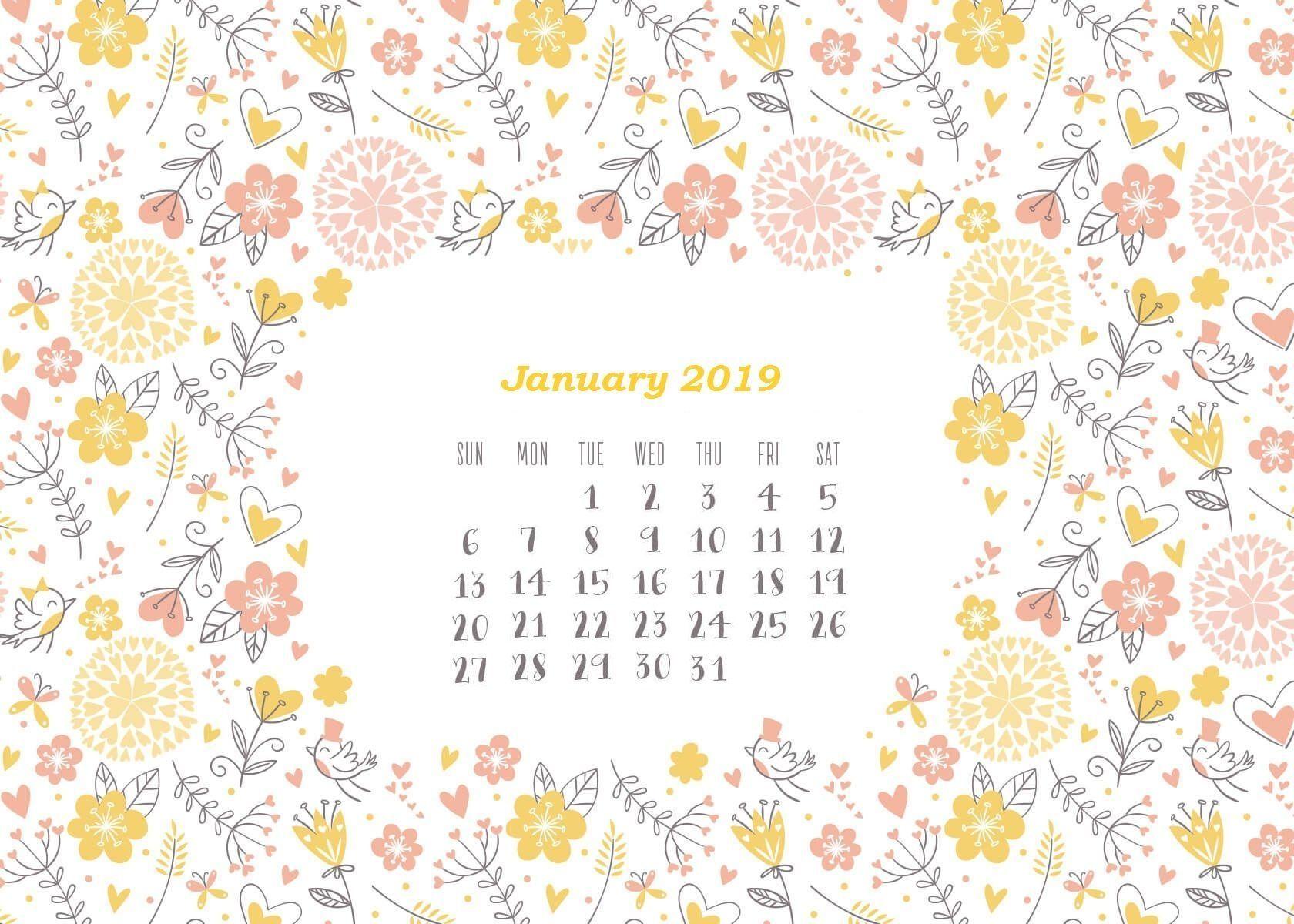 Free January 2019 Calendar Wallpaper. Calendar Format Example