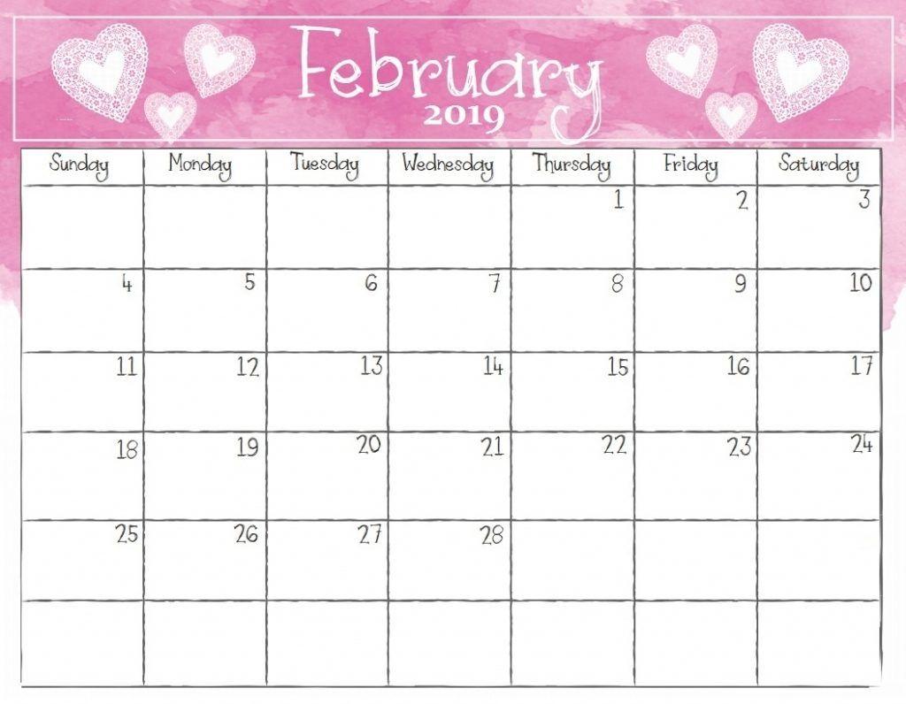 Free February 2019 Calendar with Holidays. Free Printable Calendar