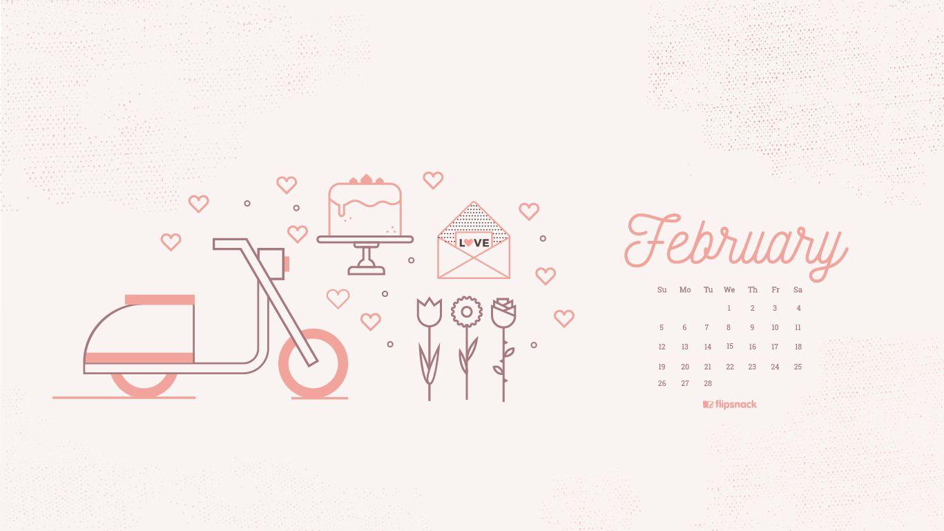Freebie: February 2017 wallpaper calendar desktop background