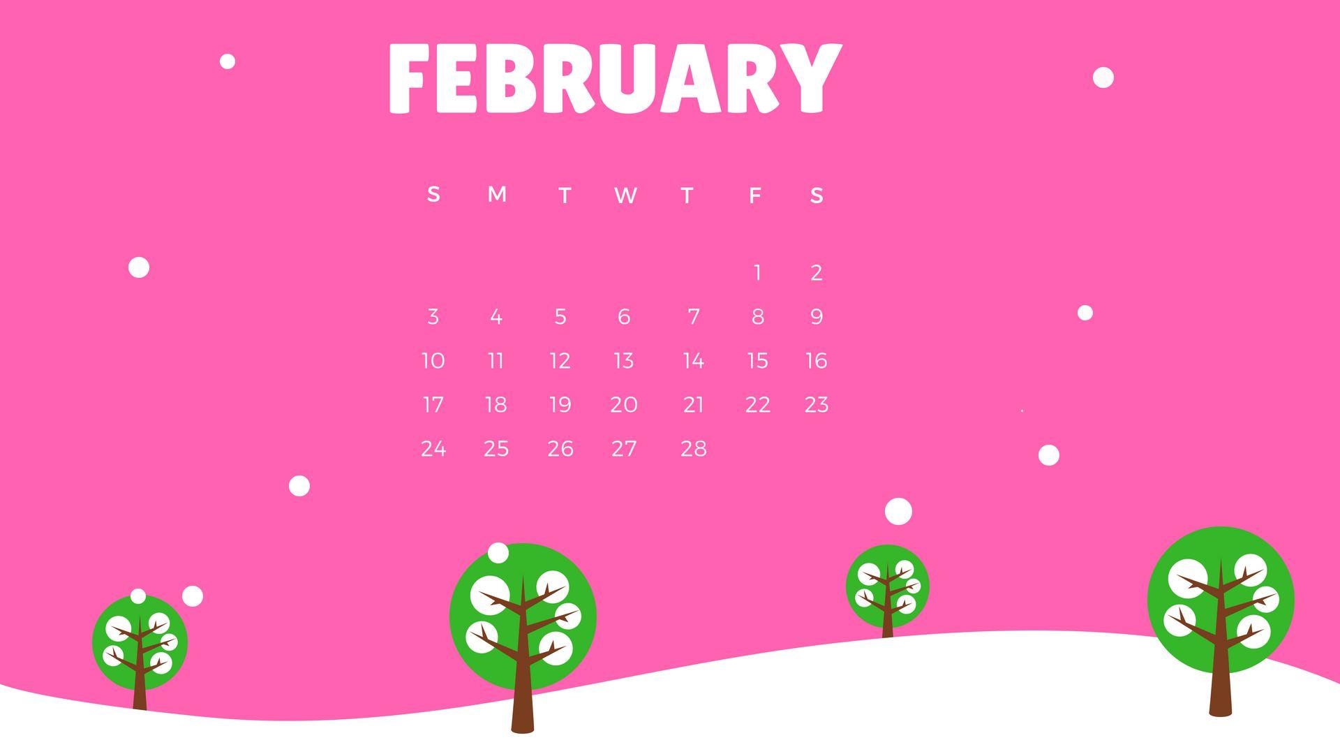 Free February 2019 Calendar Wallpaper Download