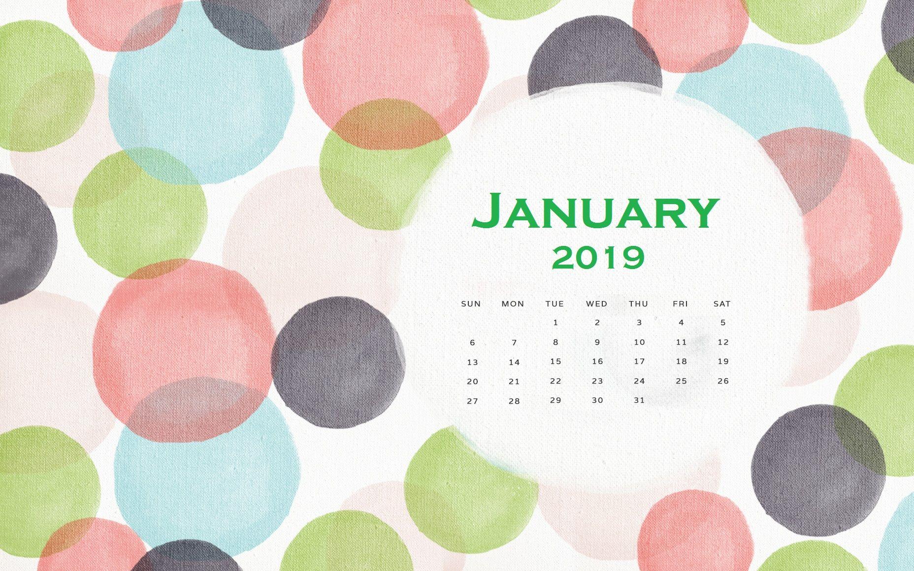 January 2019 Calendar Wallpaper