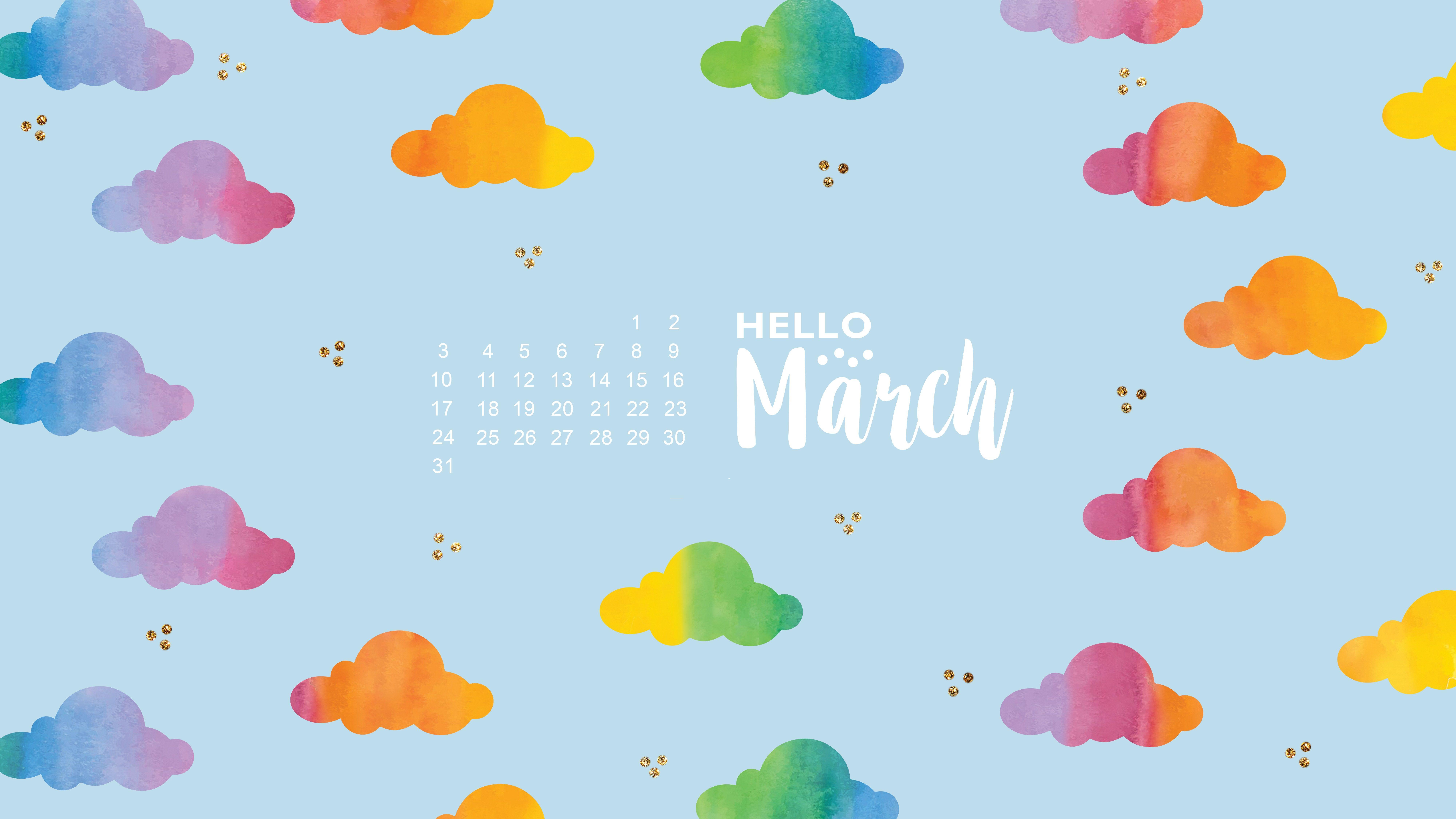 March 2019 Calendar Desktop Wallpaper. Monthly Calendar
