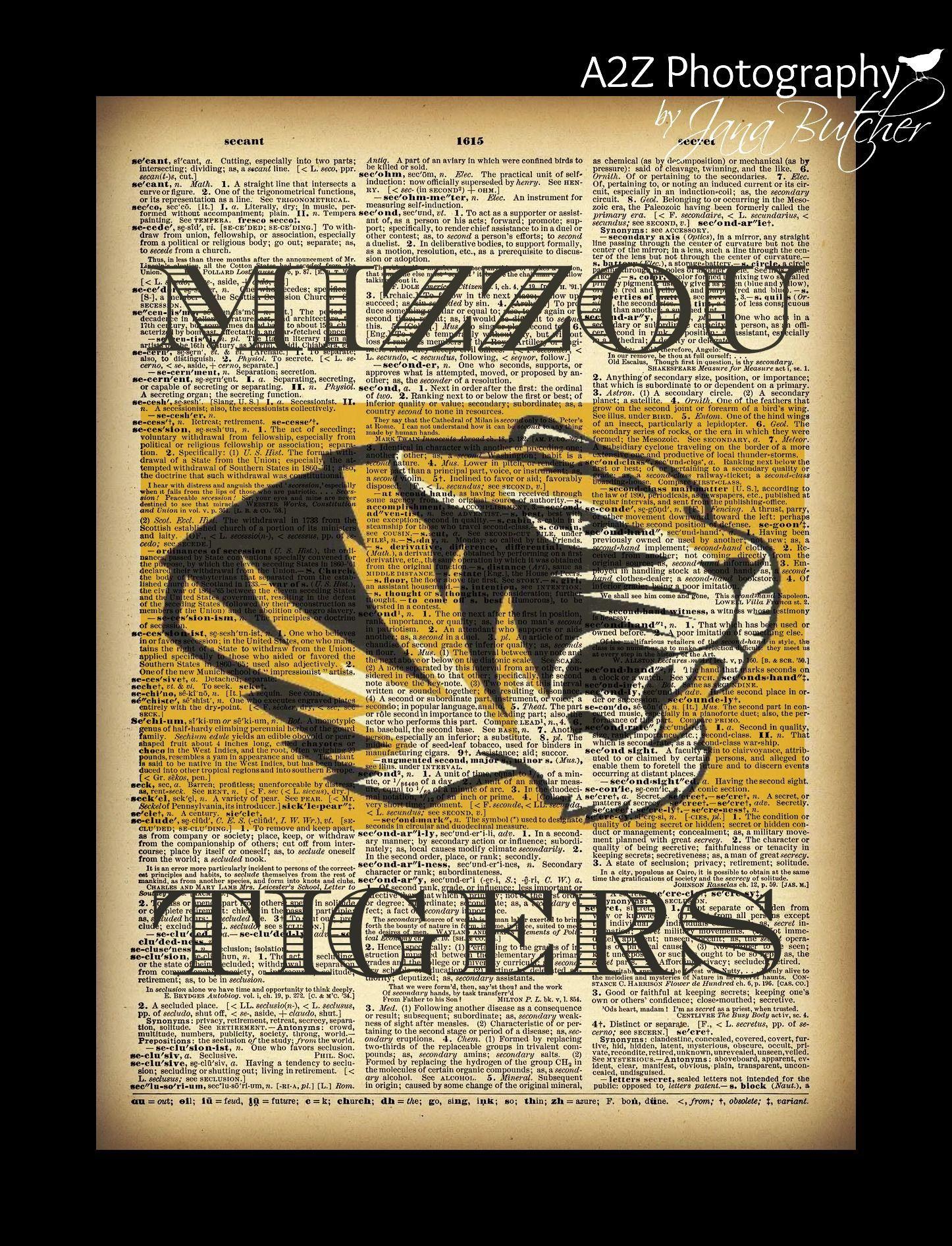 Mizzou Tigers Dictionary art 8x10 Print by A2Z Photography A perfect