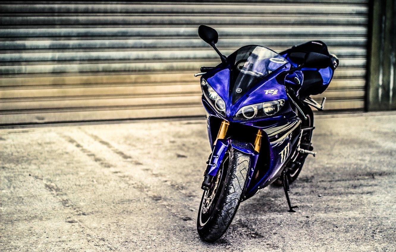 Wallpapers blue, motorcycle, yamaha, bike, blue, Yamaha, blinds