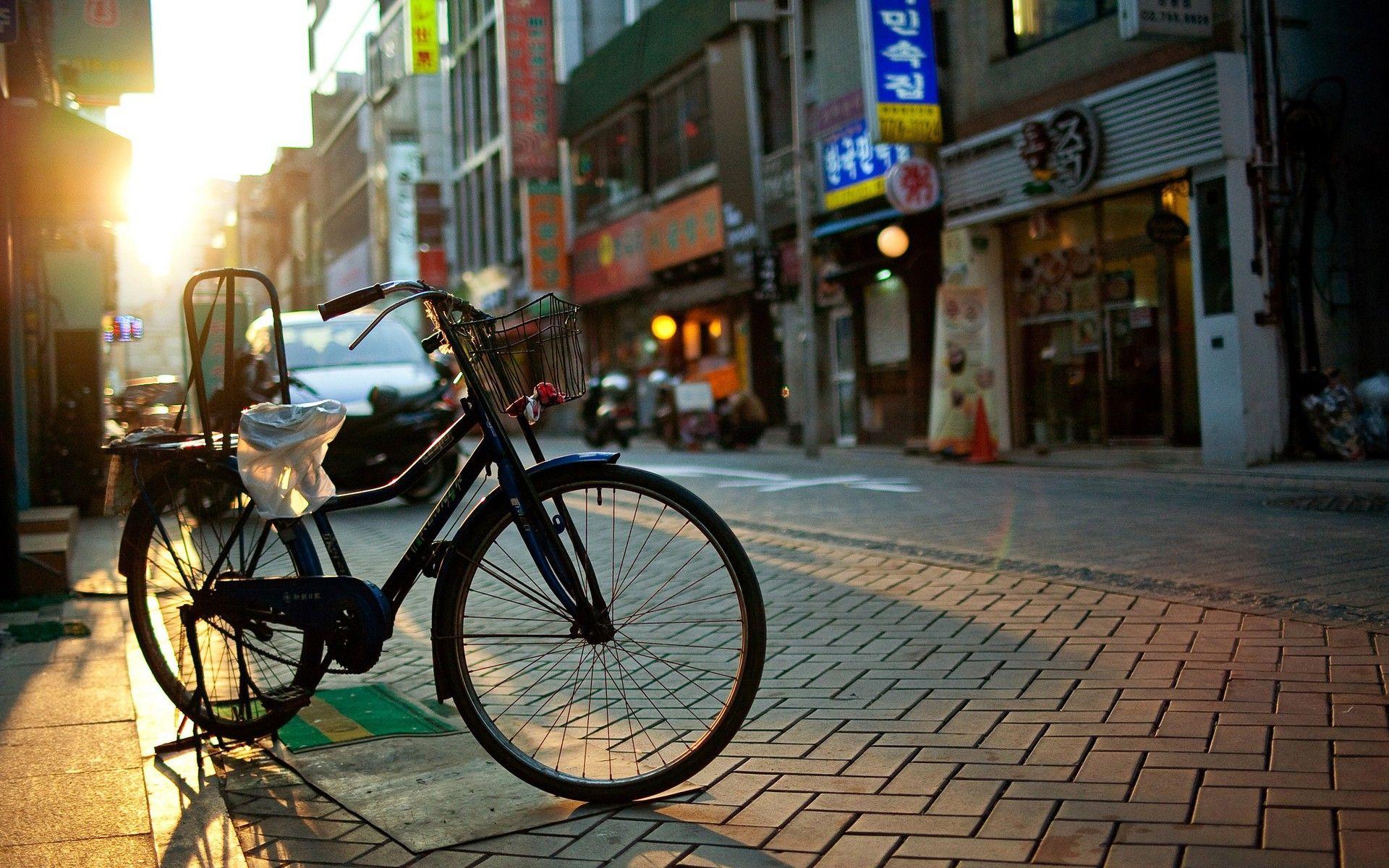 Korea motorbikes streets urban wallpaper