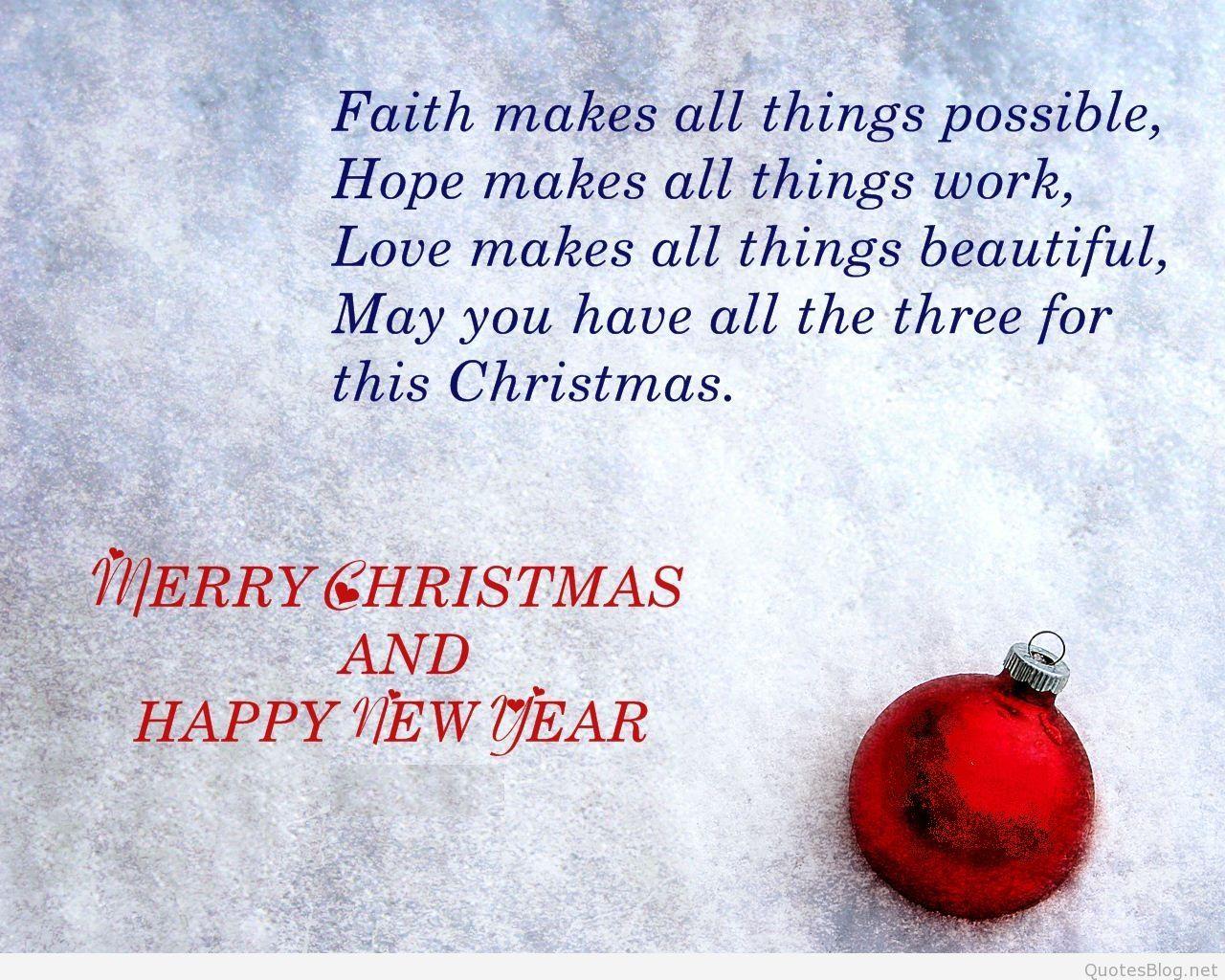 Christmas And Happy New Year Blessing With Authors Image Sayings