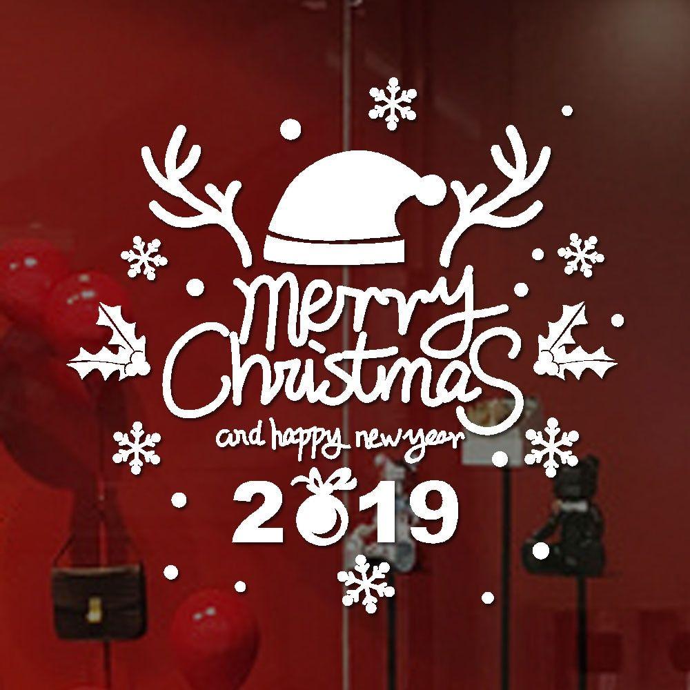 New Year Wall Stickers Merry Christmas Wallpaper Home Shop