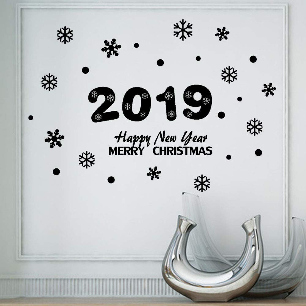 Unpara Happy New Year 2019 Letter Wall Stickers Decoration Mural