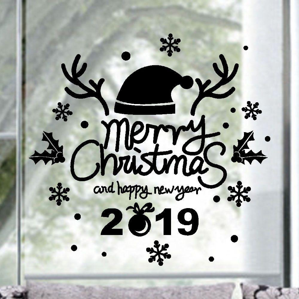 New Year Wall Stickers Merry Christmas Wallpaper Home Shop