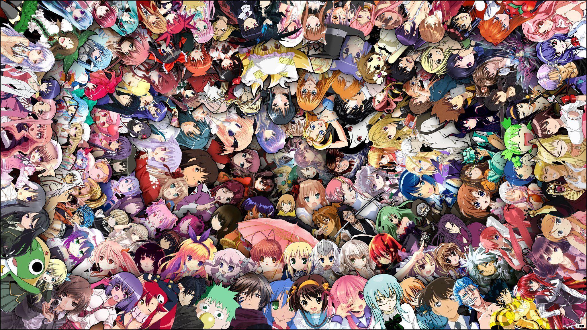 Crossover HD Wallpaper. Background. Anime wallpaper, All anime characters, Anime crossover