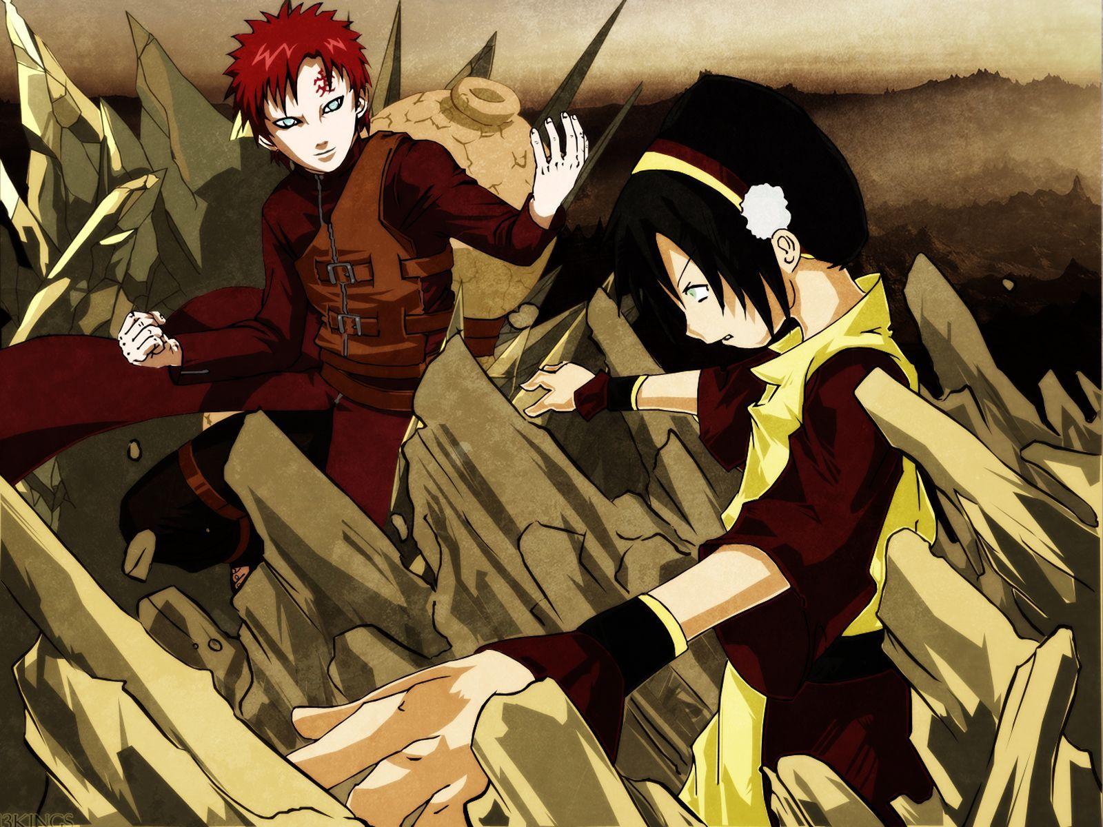 Anime Crossover Toph Beifong Avatar The Last Airbender Gaara Naruto