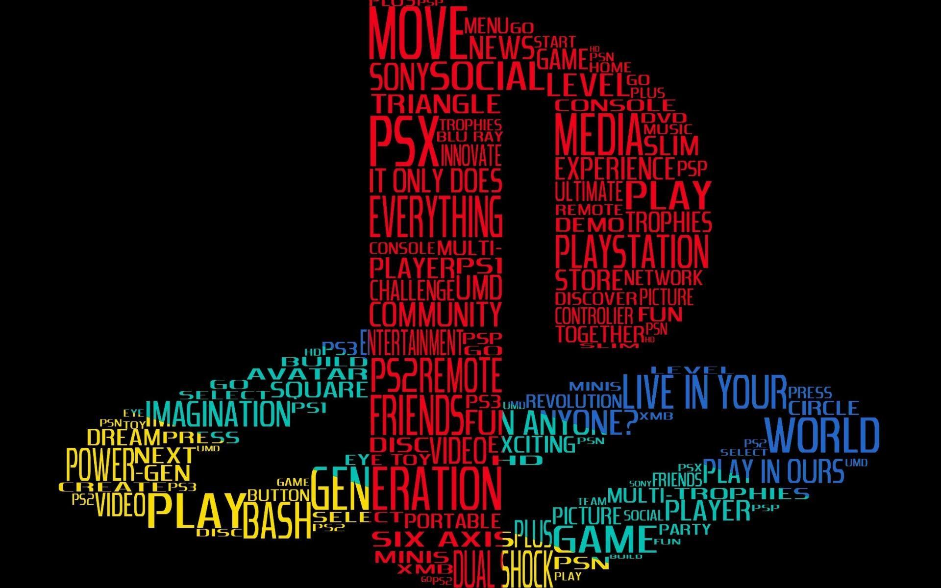 Playstation sony font typography video games wallpaper