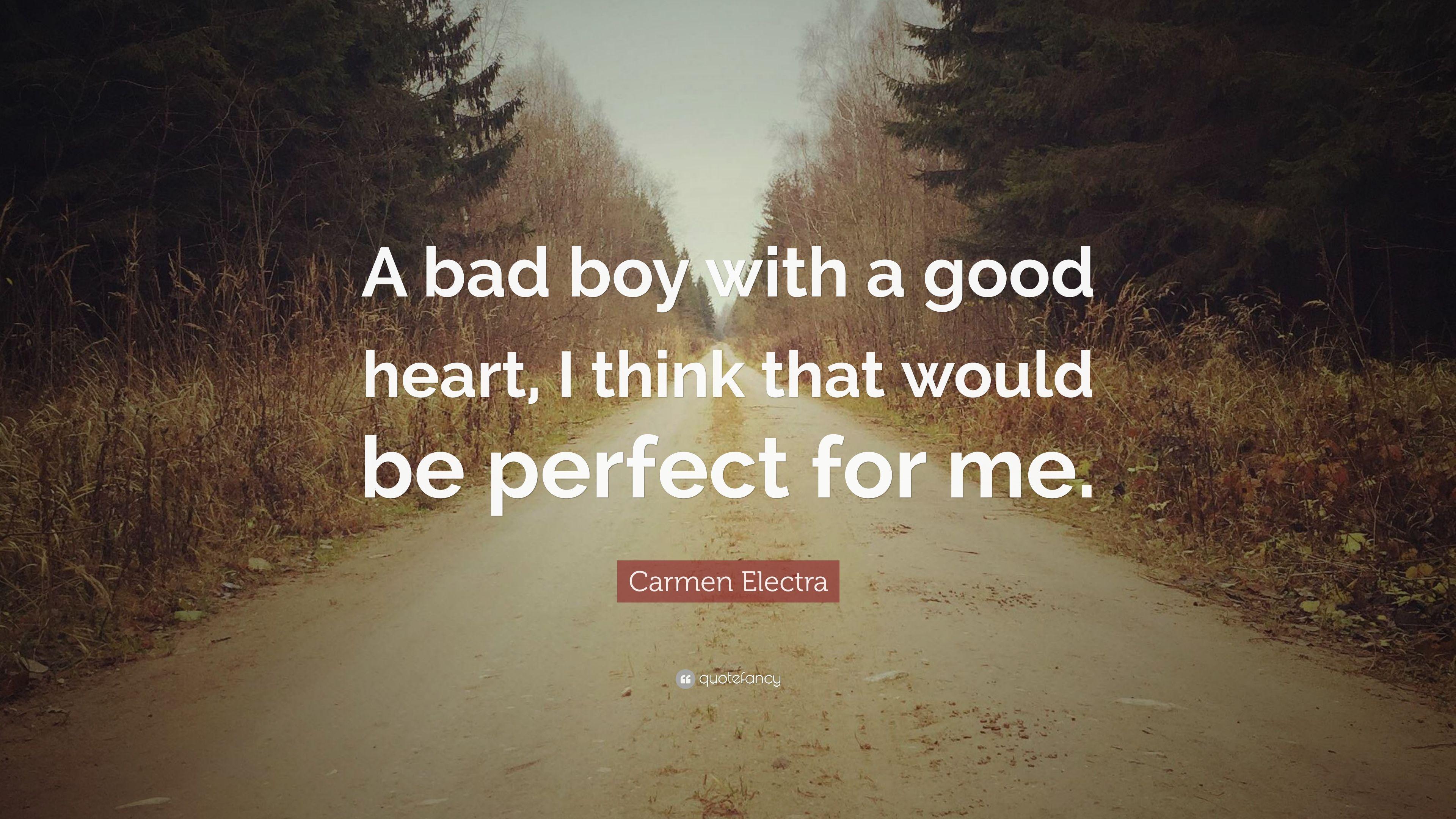 Carmen Electra Quote: “A bad boy with a good heart, I think that