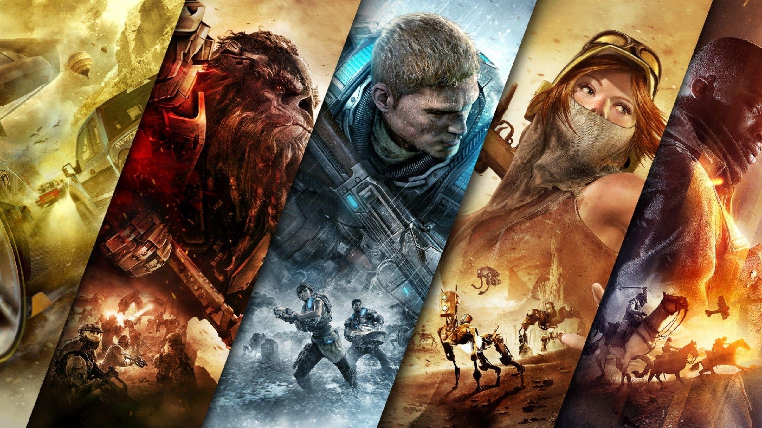 Download 2560x1440 Gears Of War 4, Horizon 3, Battlefield 1, Halo
