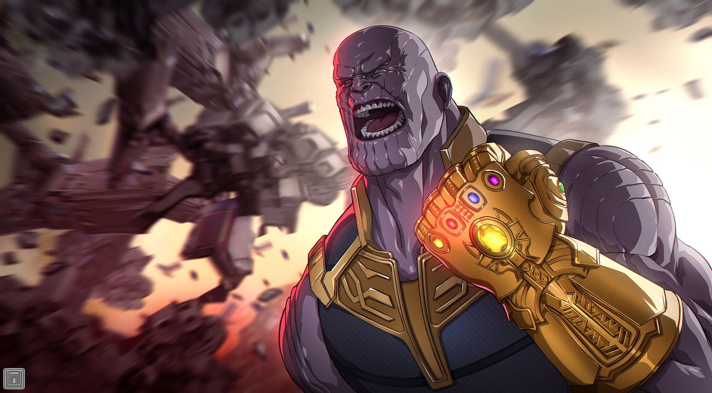 Avengers Infinity War Thanos Gauntlet Artwork, HD Superheroes, 4k
