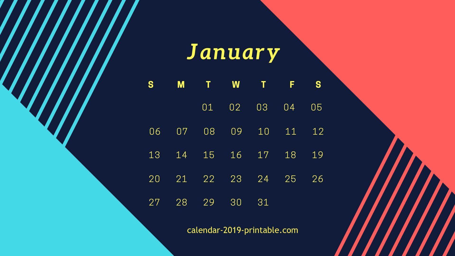 beautiful january 2019 desktop wallpaper calendar Calendars