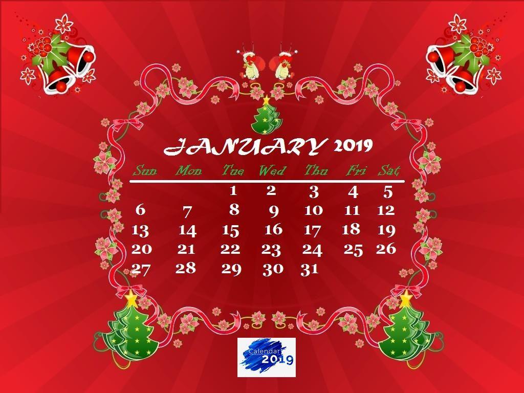 January 2019 Desktop Calendar Wallpaper