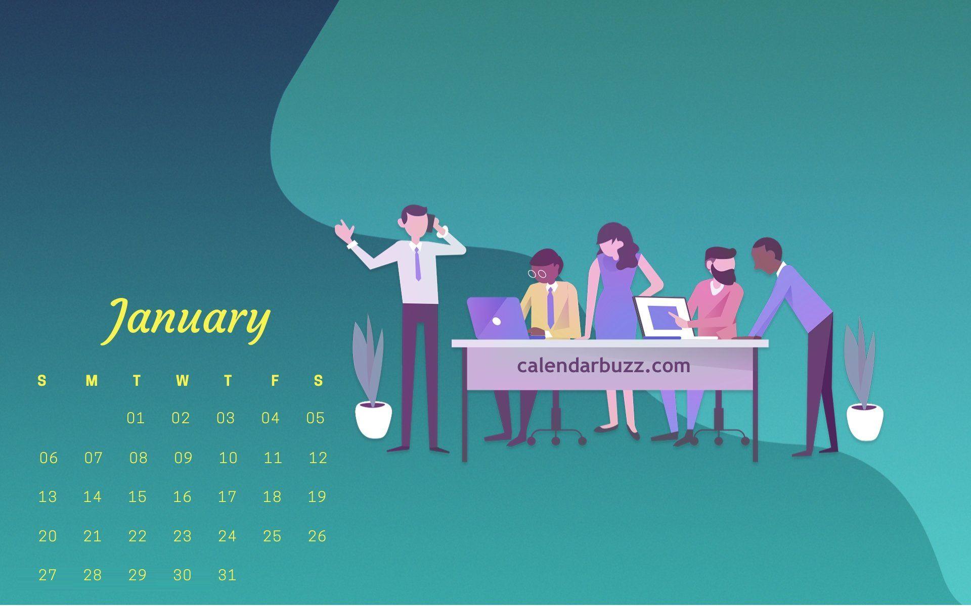 Free January 2019 Calendar Wallpaper Download