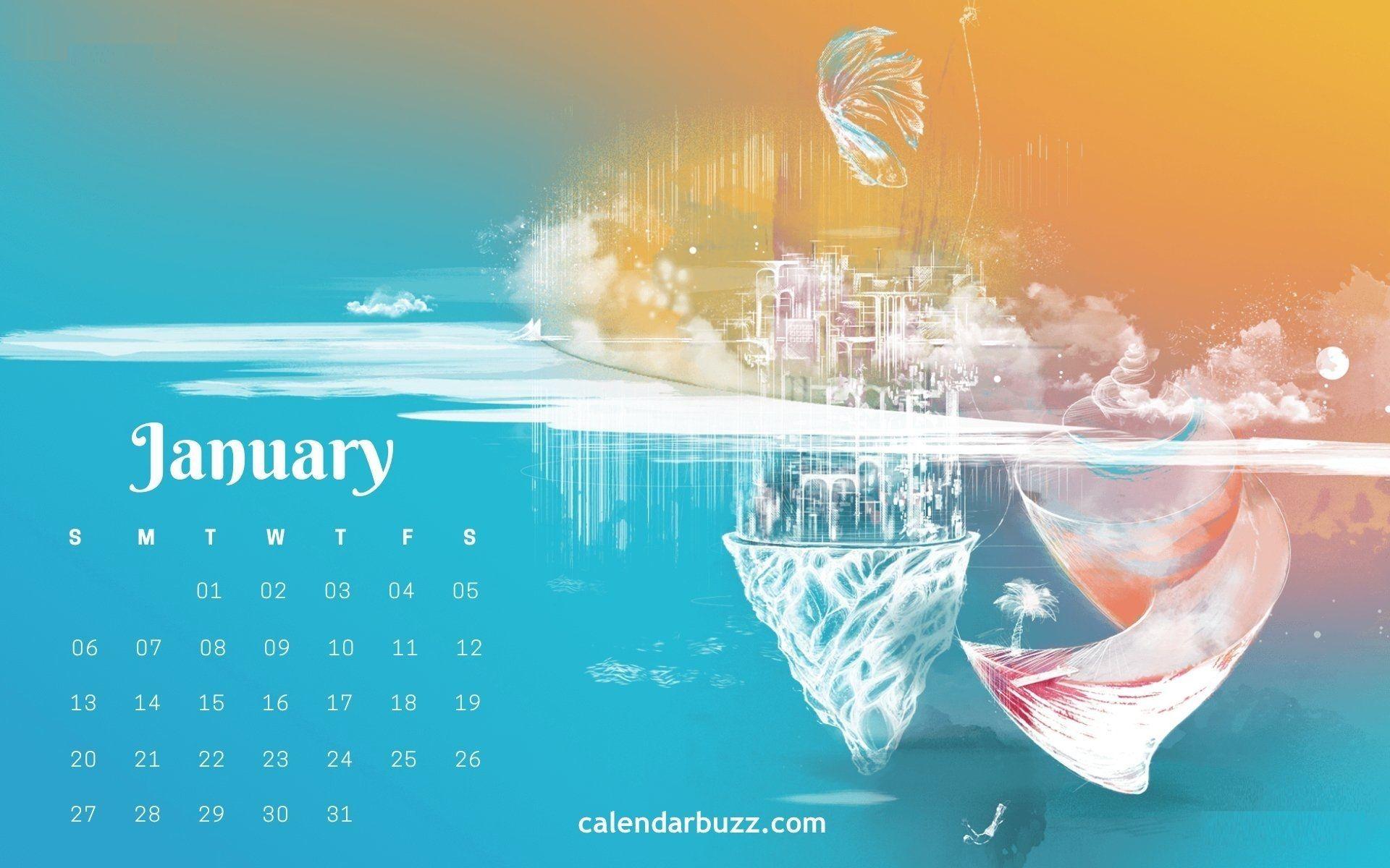 Desktop Background 2019 Calendar Ocean. Calendar 2019