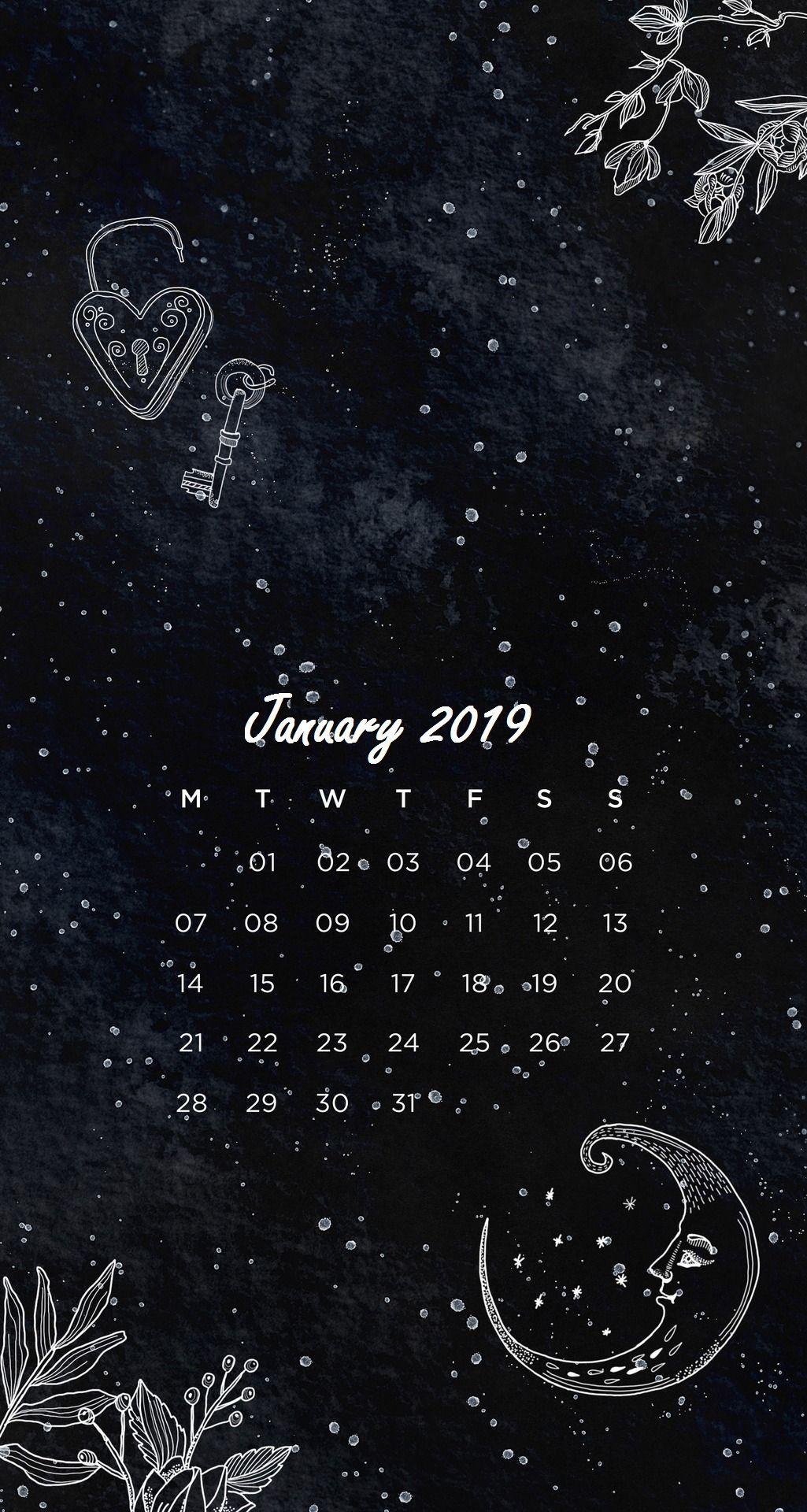 January 2019 iPhone Calendar Wallpaper