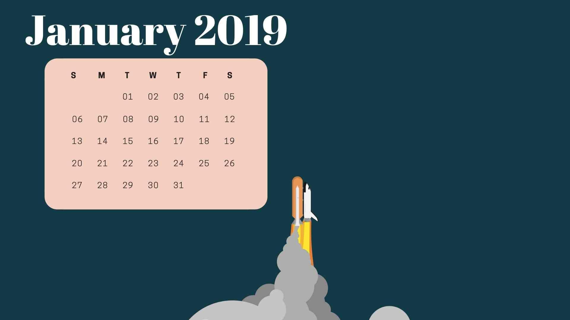 Extraordinary January 2019 Calendar Wallpaper for Your Desktop