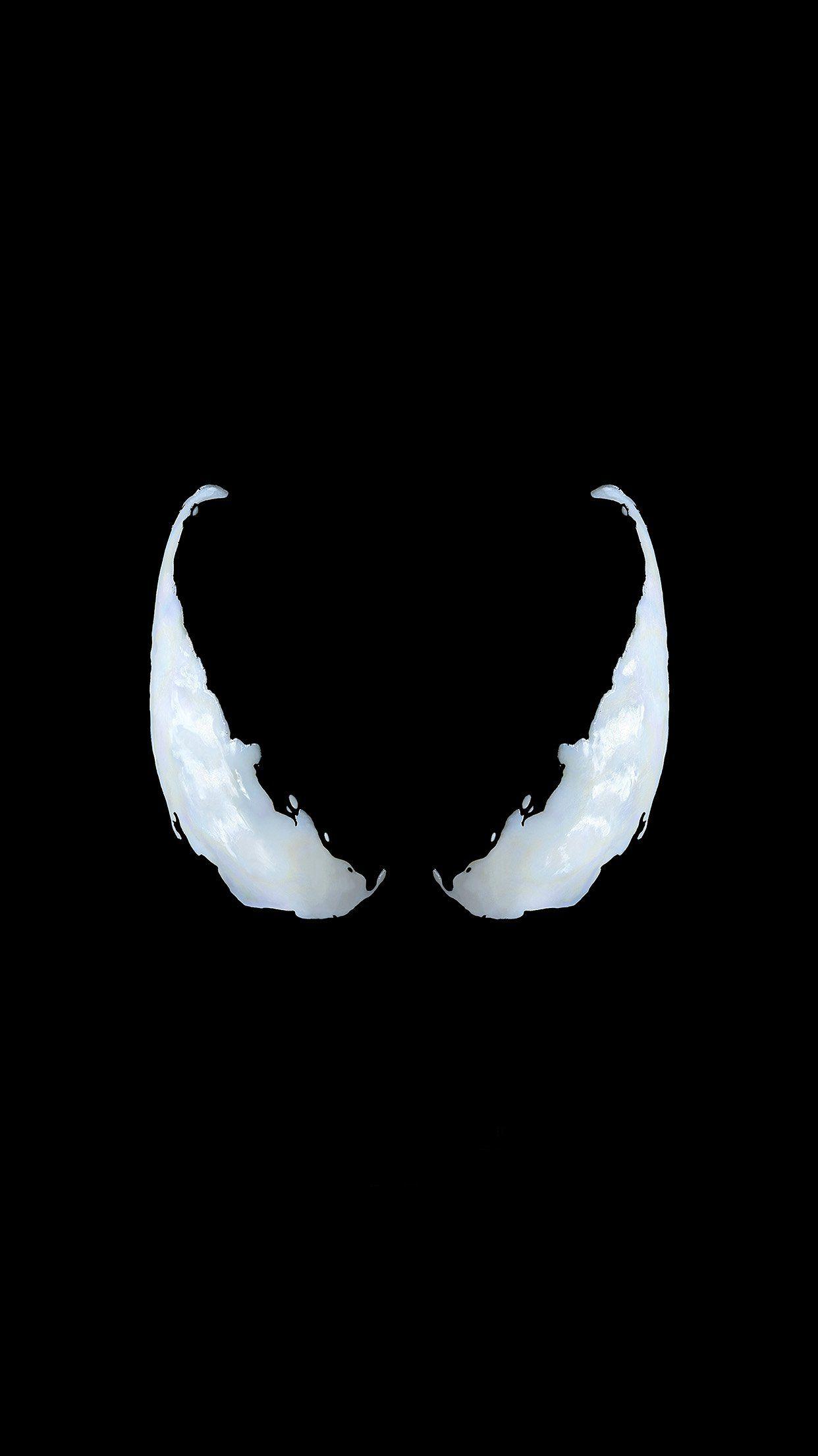 iPhone X wallpaper. marvel venom logo dark eye art simple minimal