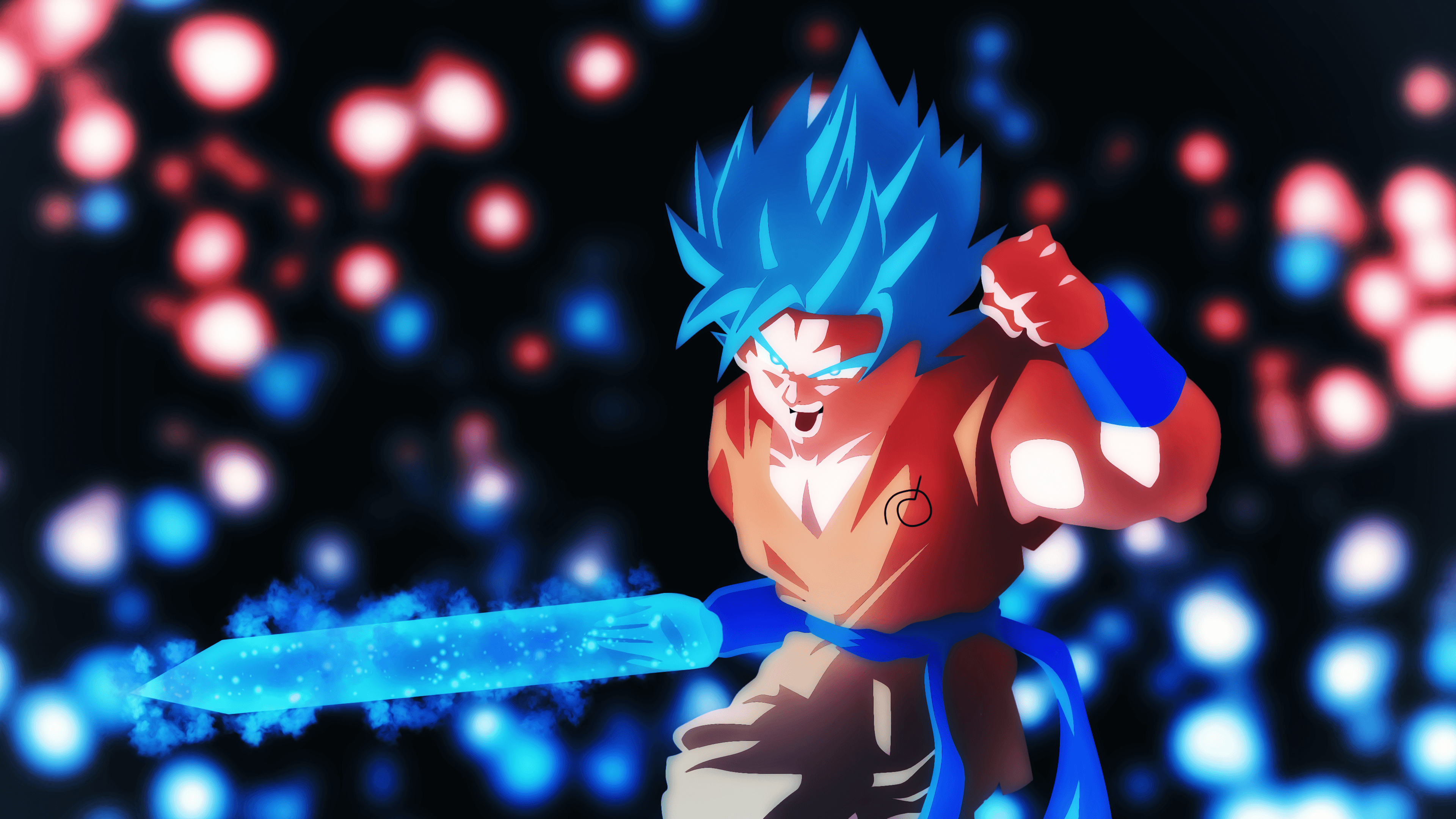 Goku SSB Ki Blade 4k Ultra HD Wallpaper. Background Image