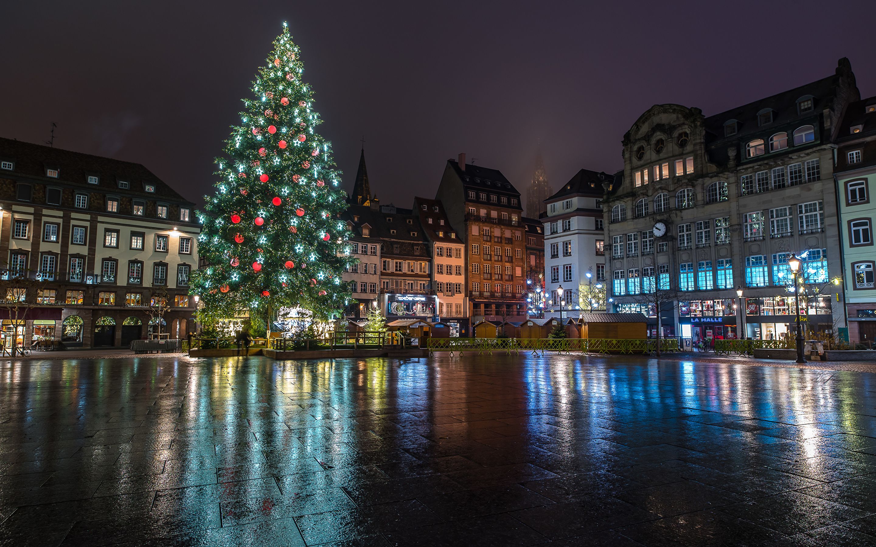 Wallpaper Strasbourg France Christmas Town square New Year 2880x1800