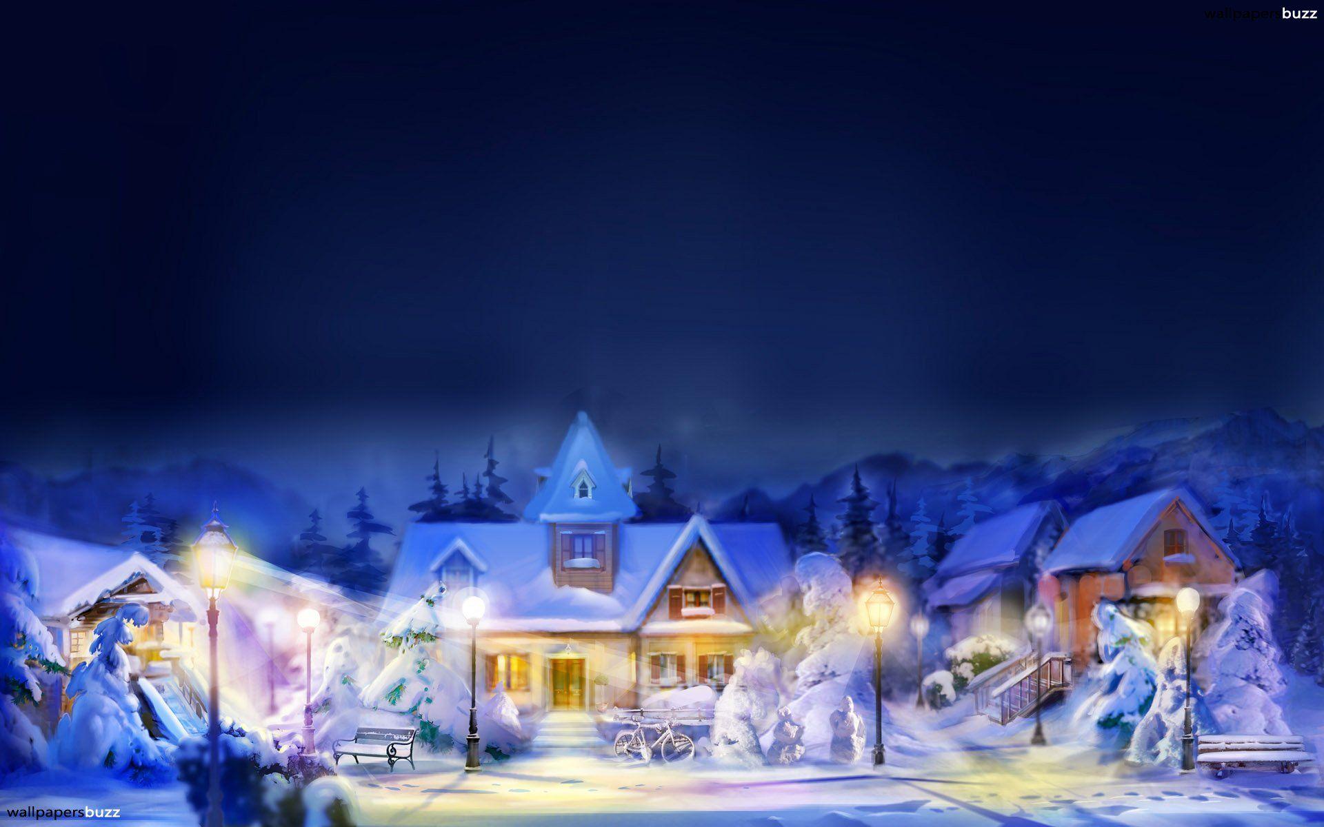 Christmas town HD Wallpaper