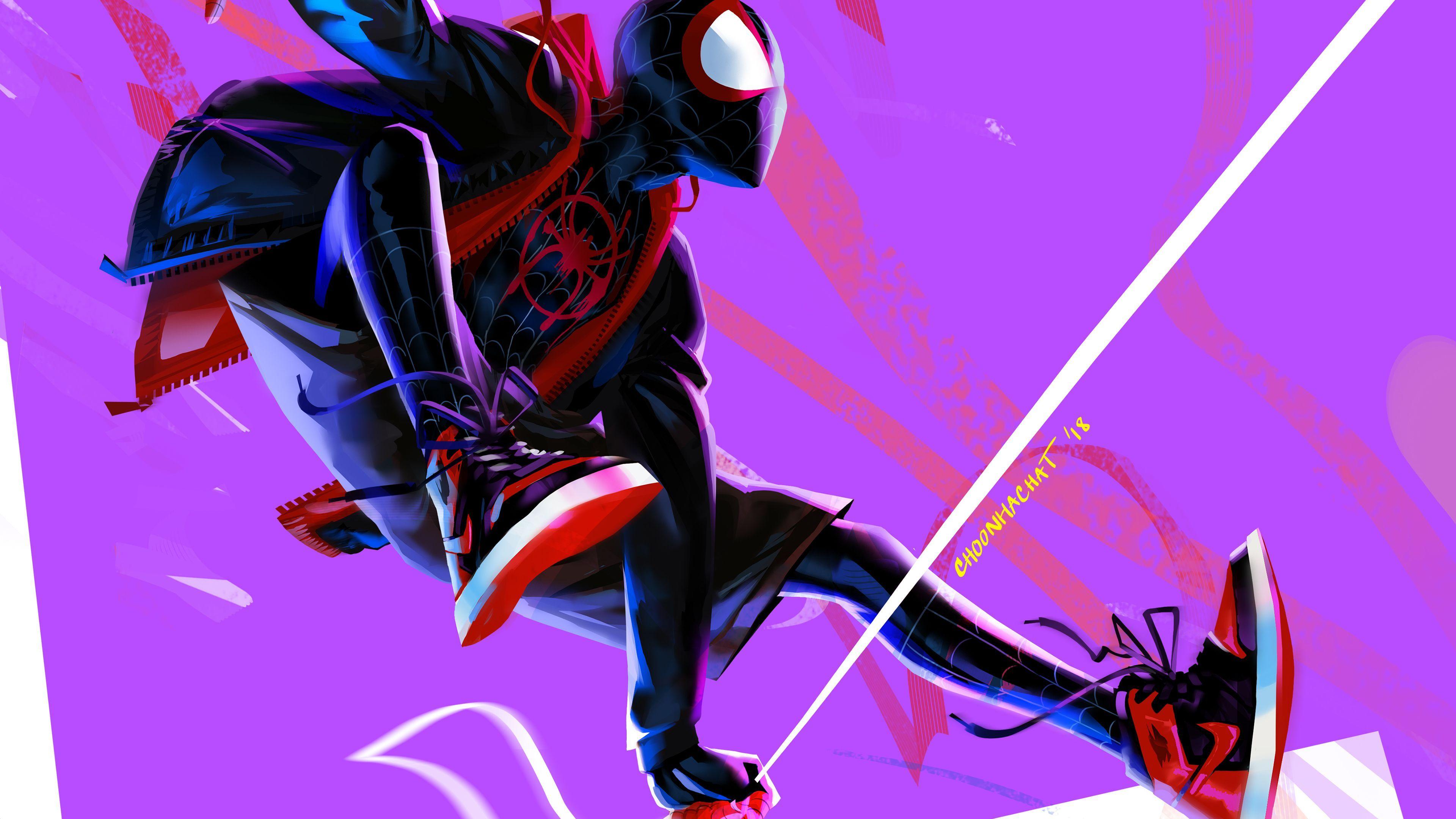 Miles Morales In Spider Man Into The Spider Verse 4k Artwork superheroes wallpaper, spiderman wallpaper, spide. Spiderman, Miles morales spiderman, Spider verse