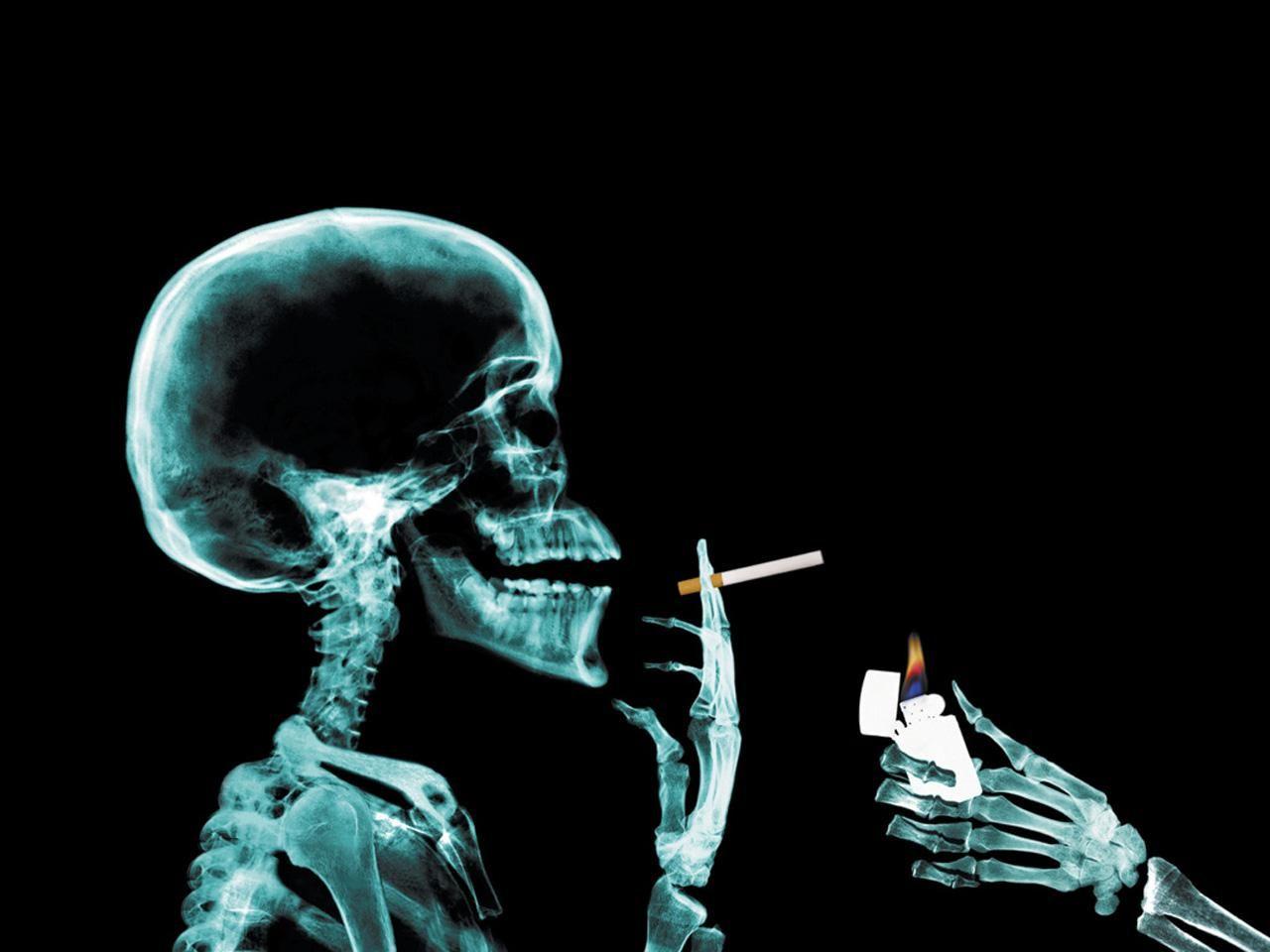 Smoking Man In X Rays (Desktop Wallpaper). Smoke