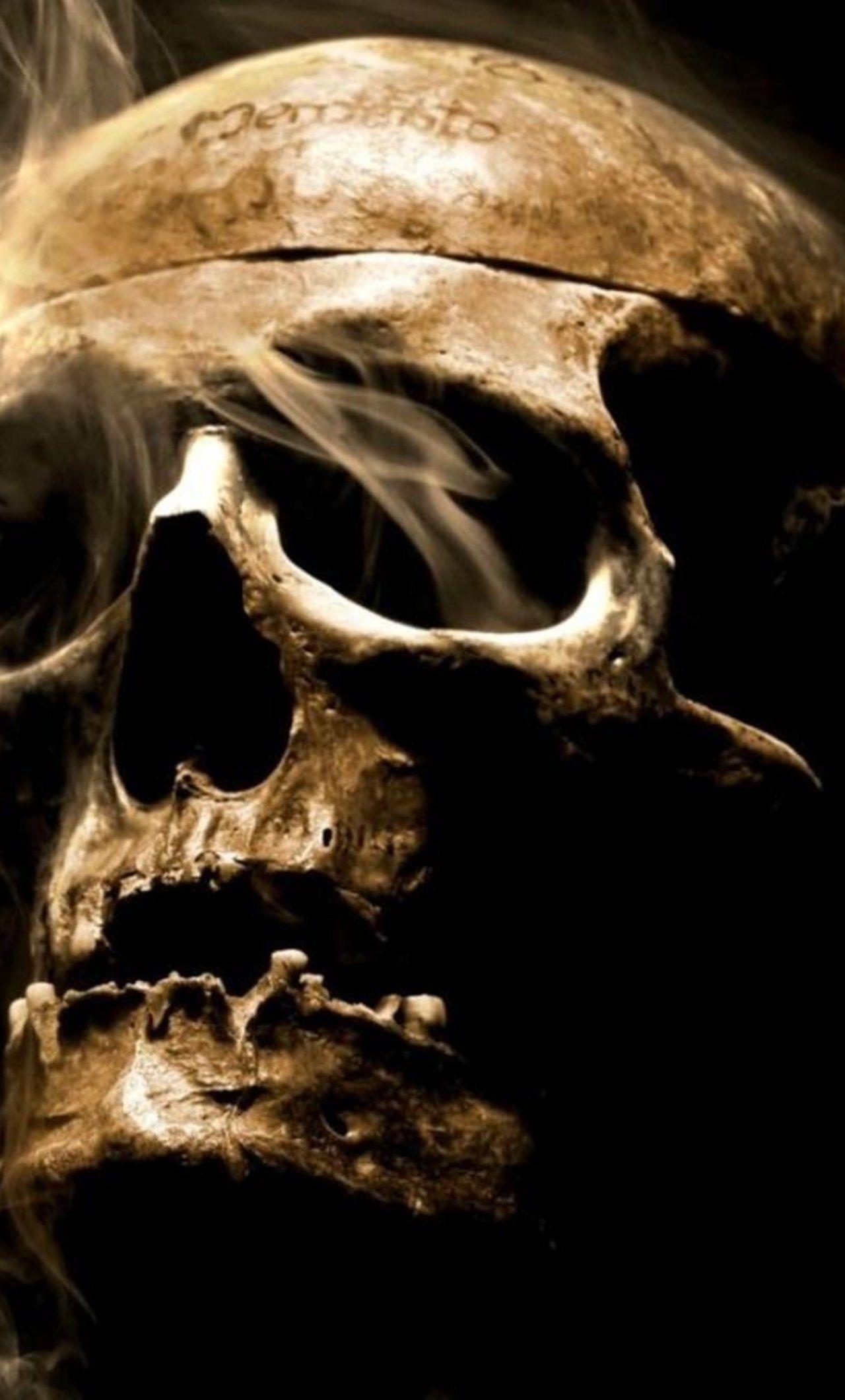 Smoke Skull iPhone HD 4k Wallpaper, Image