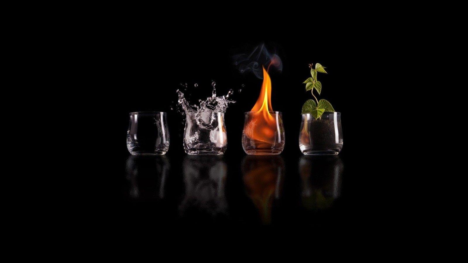 The Four Elements In Glasses Widescreen Wallpaper. Wide Wallpaper.NET
