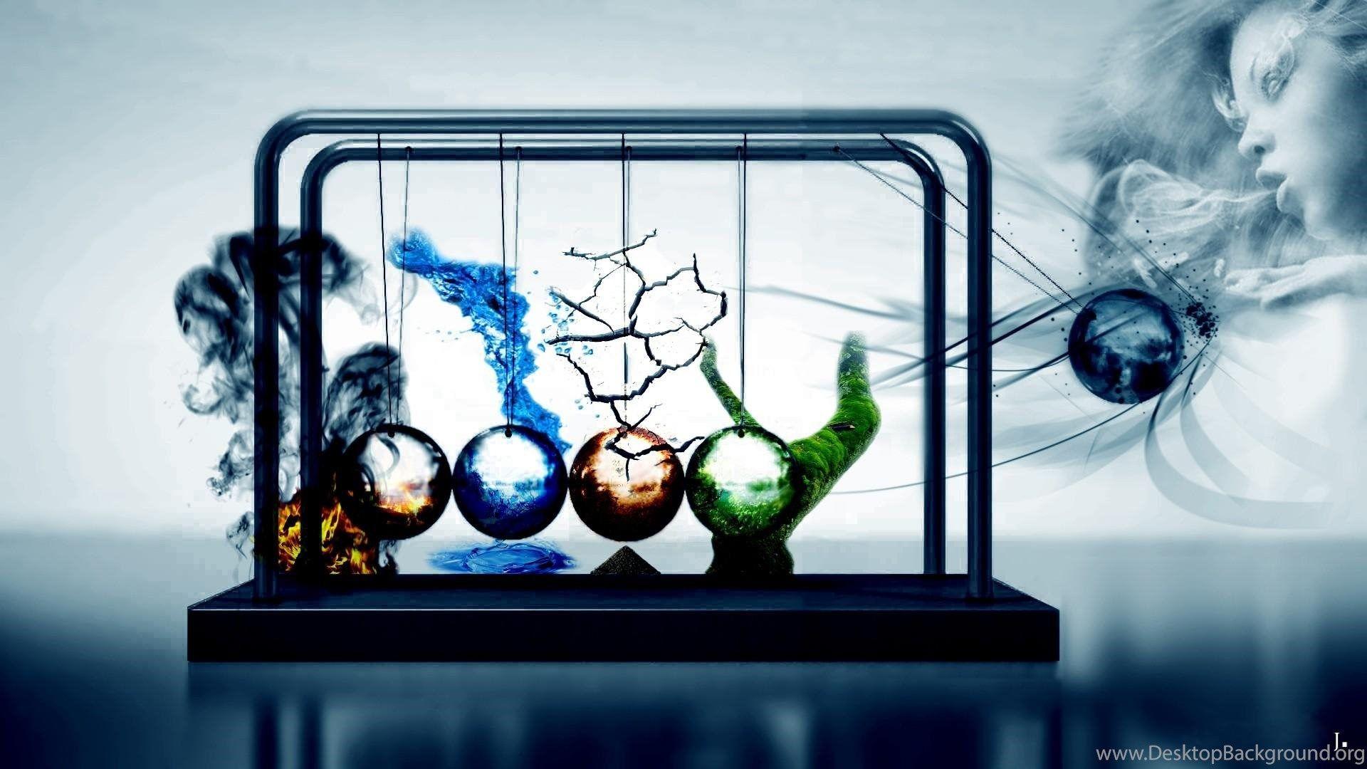 Earth Air Elements Fire Four Elements Wallpaper Desktop Background