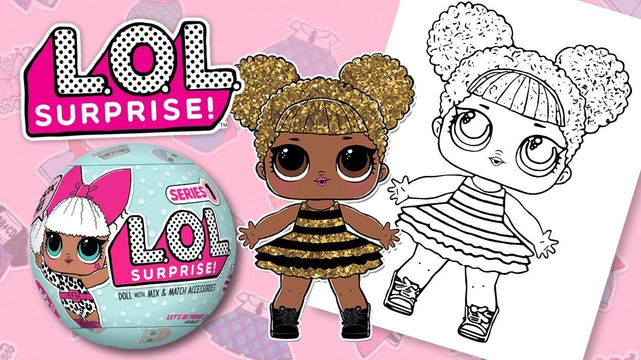 LOL SURPRISE DOLL QUEEN BEE. COLORING BOOK PAGES FOR KIDS