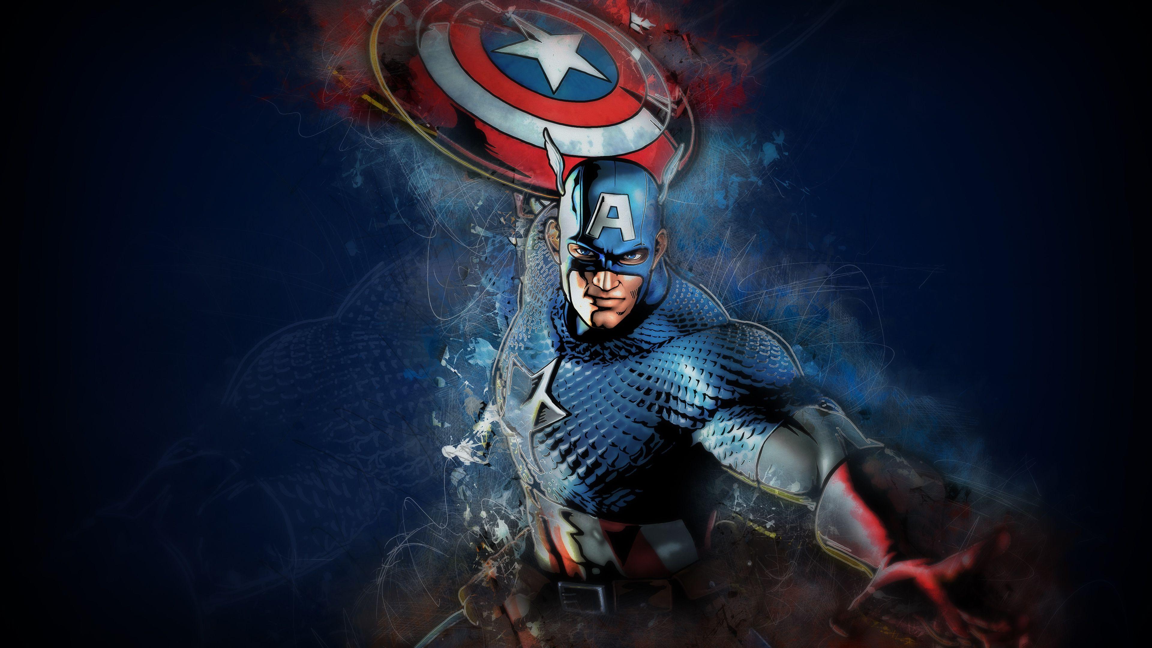 Wallpaper Captain America, Artwork, 4K, Creative Graphics / Editor's