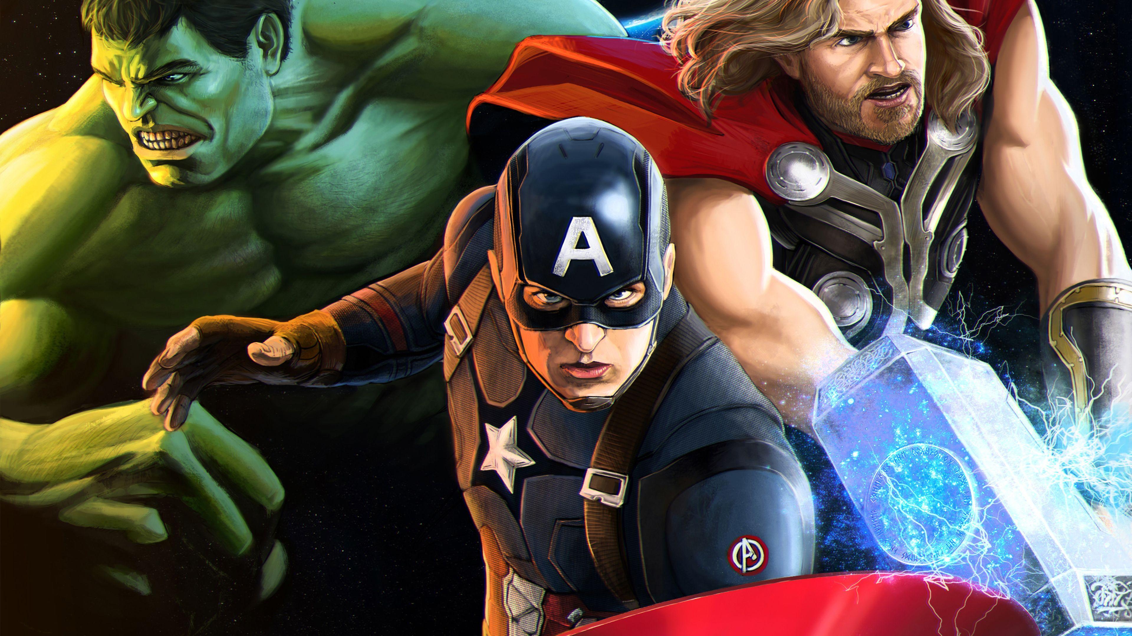 Captain America Thor And Huk MCU thor wallpaper, superheroes