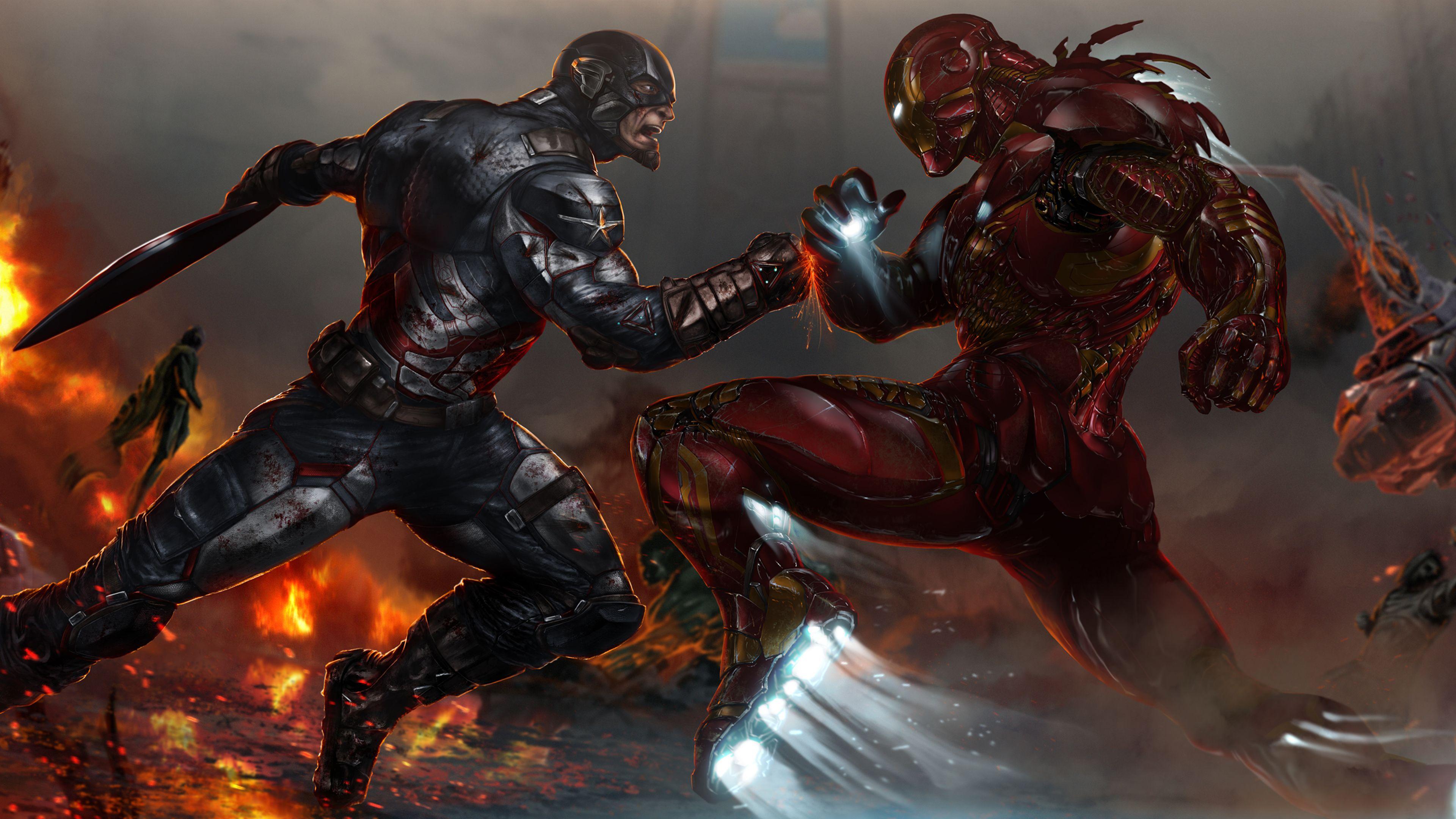 Captain America V Iron Man 4k HD 4k Wallpaper, Image