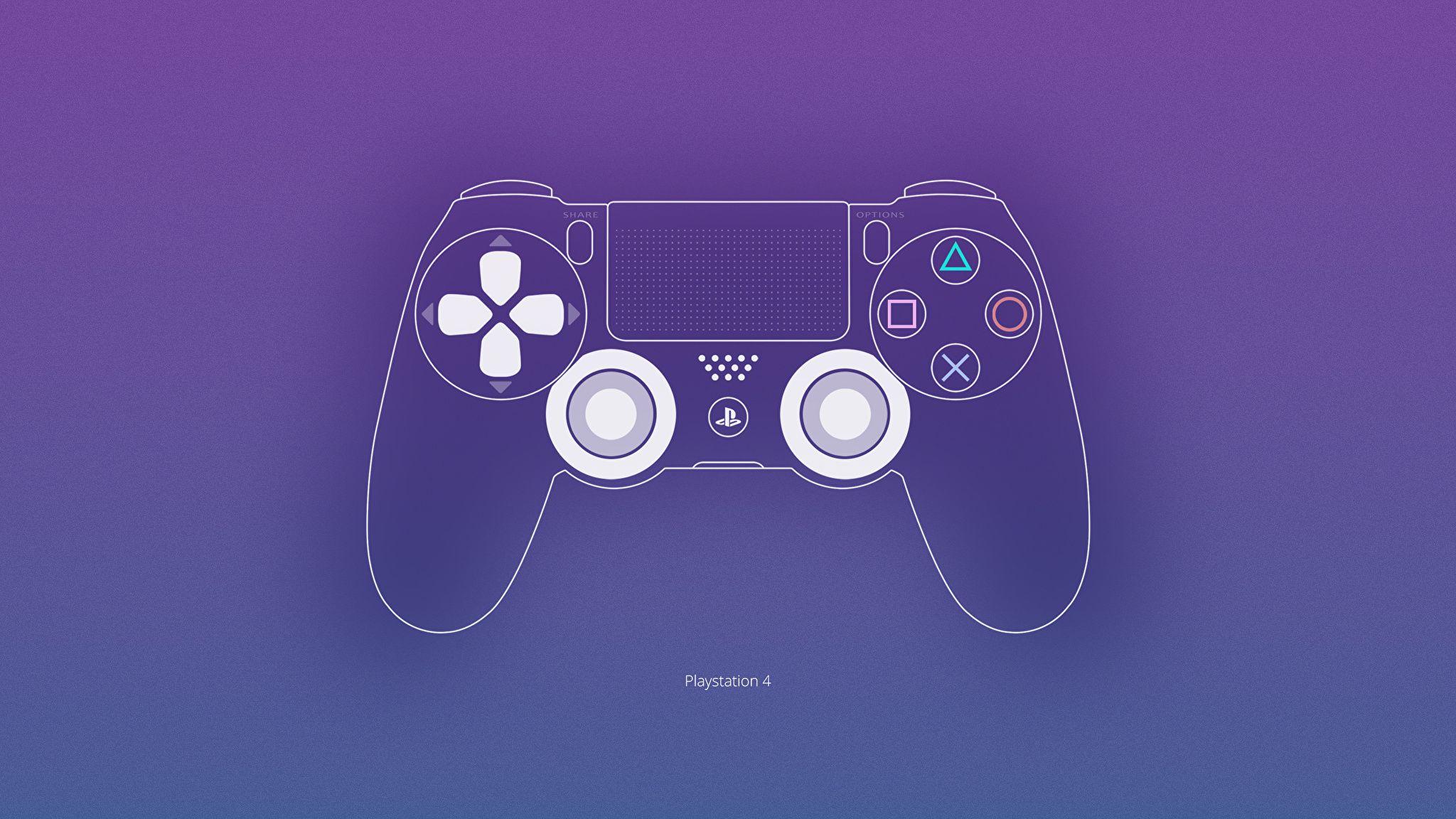 Picture Gamepad Dualshock Console PS4 Computers Painting 2048x1152