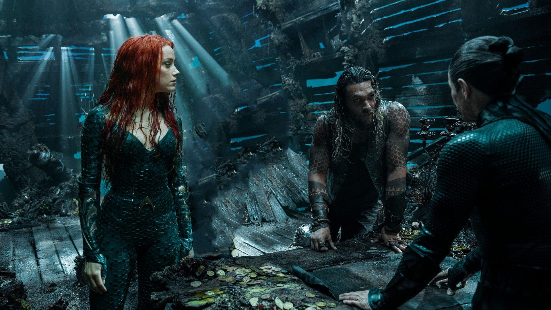 Wallpaper Aquaman, Jason Momoa, Amber Heard, 6K, Movies