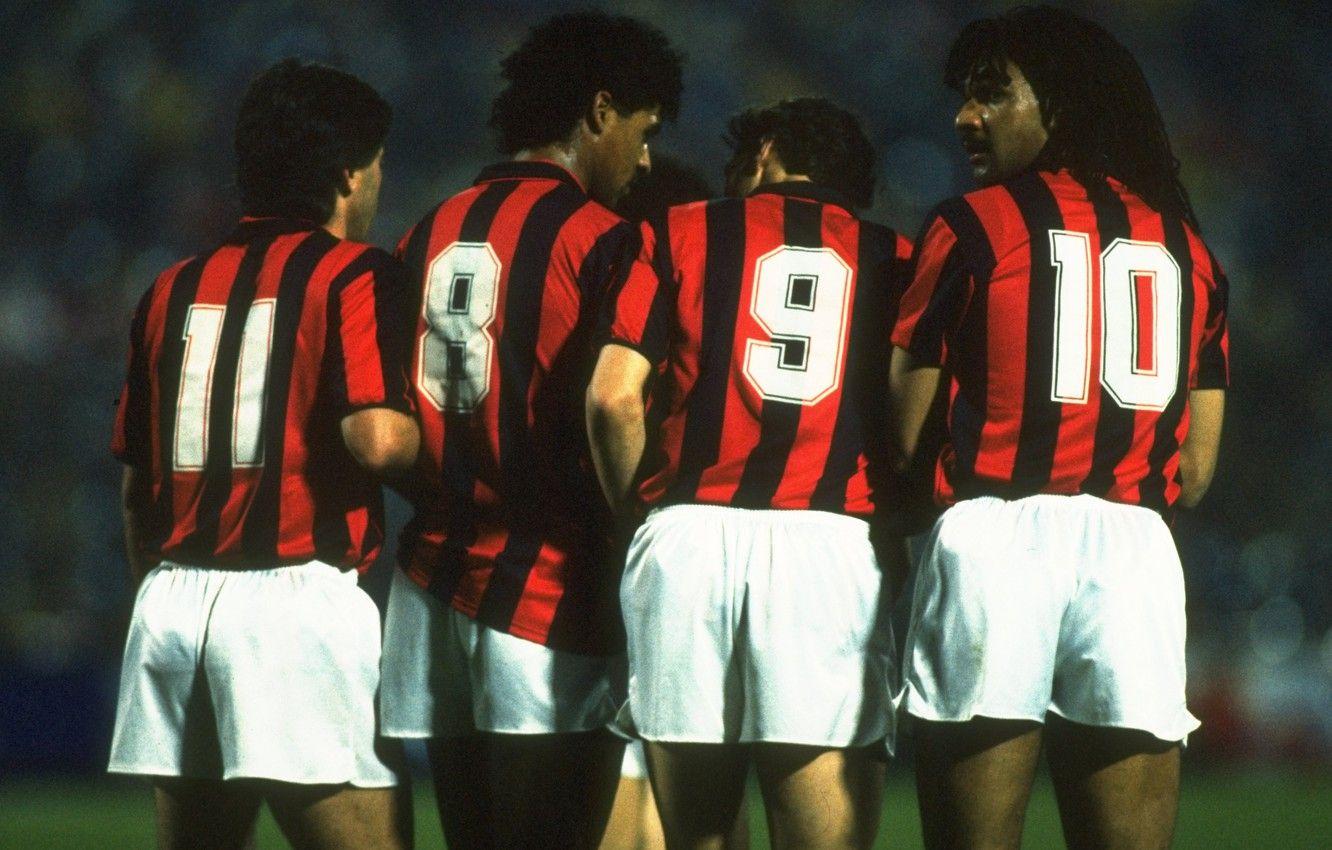 Wallpaper Retro, Milan, Wall, Ruud Gullit, Red Black, Frank Rijkaard