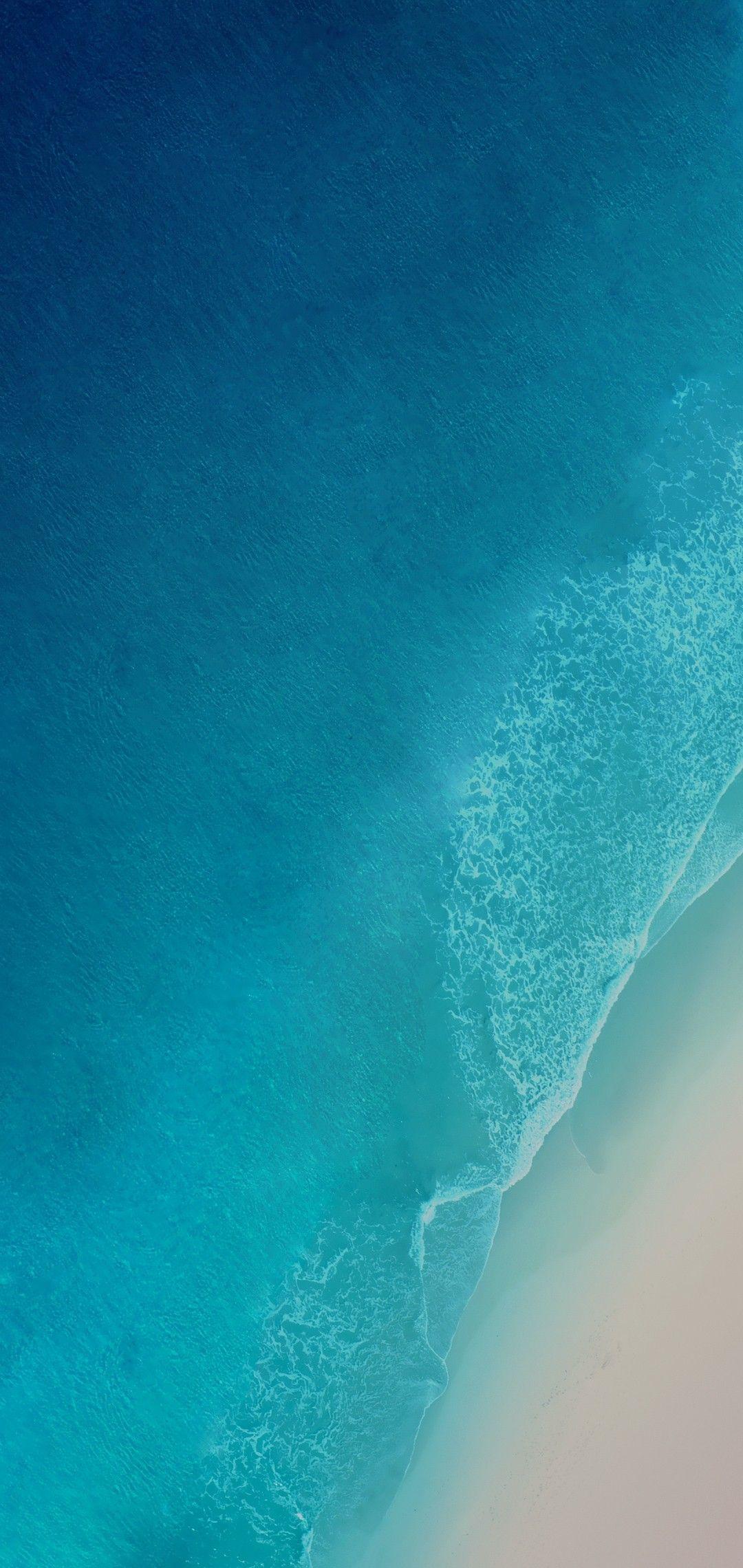 iOS 12, iPhone X, Aqua, blue, Water, ocean, apple, wallpapers