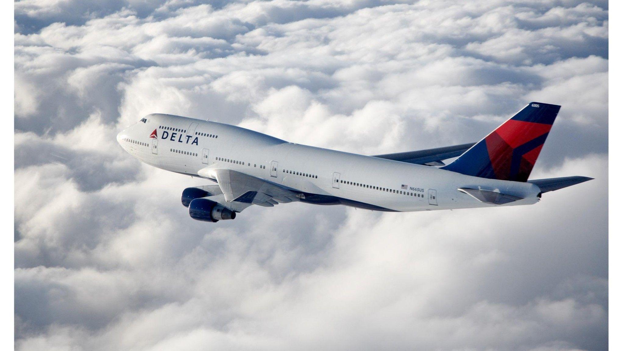 Boeing 747 Delta Airlines HD desktop wallpaper, Widescreen, High