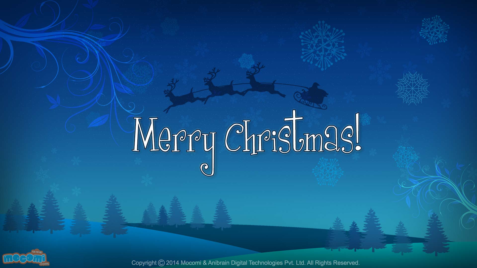 Merry Christmas- Santa's Sleigh Wallpaper for Kids