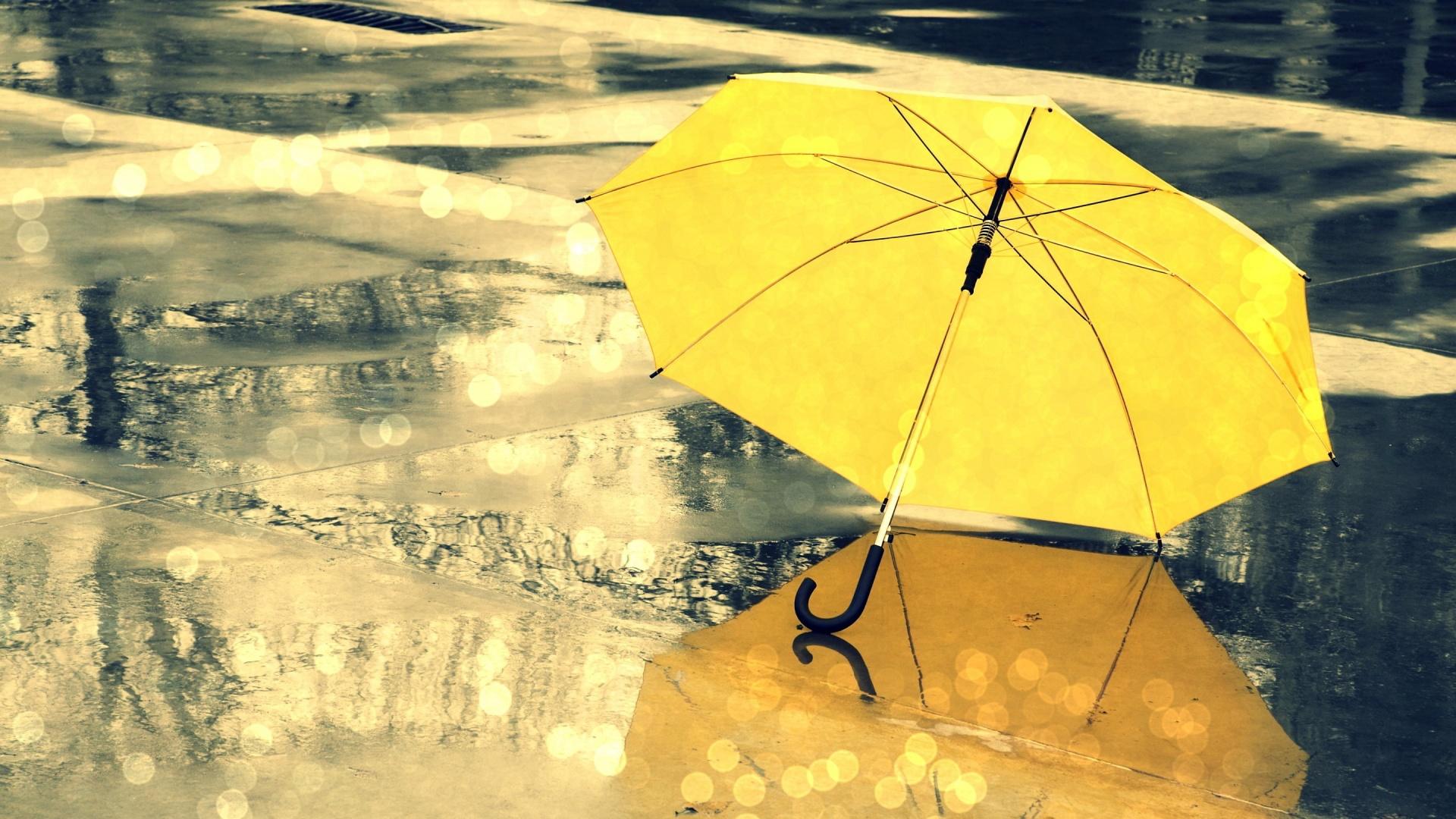 Description: The Wallpaper Above Is Yellow Umbrella Rain Wallpaper