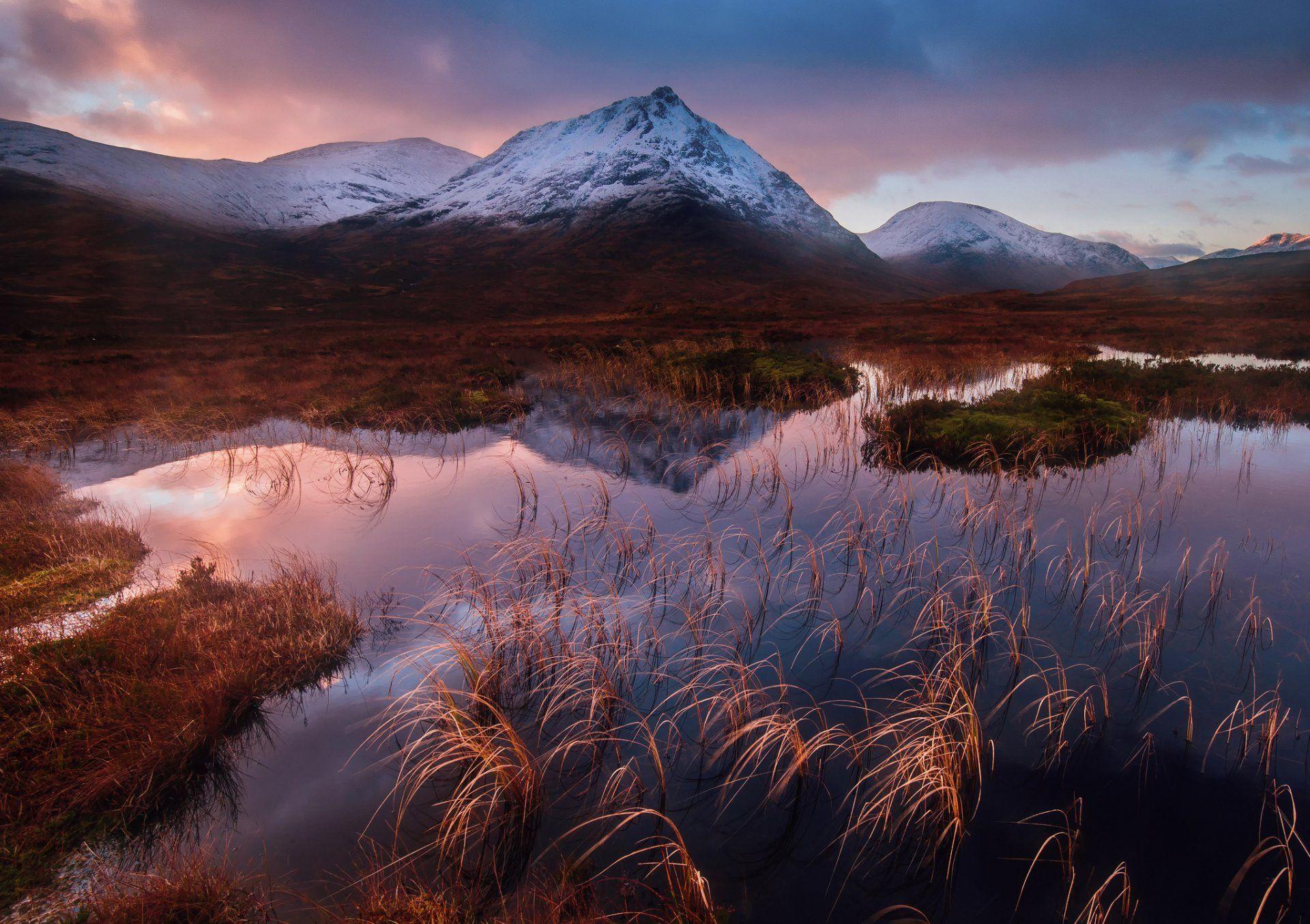 scotland southwest of highland glencoe valley winter mountain grass