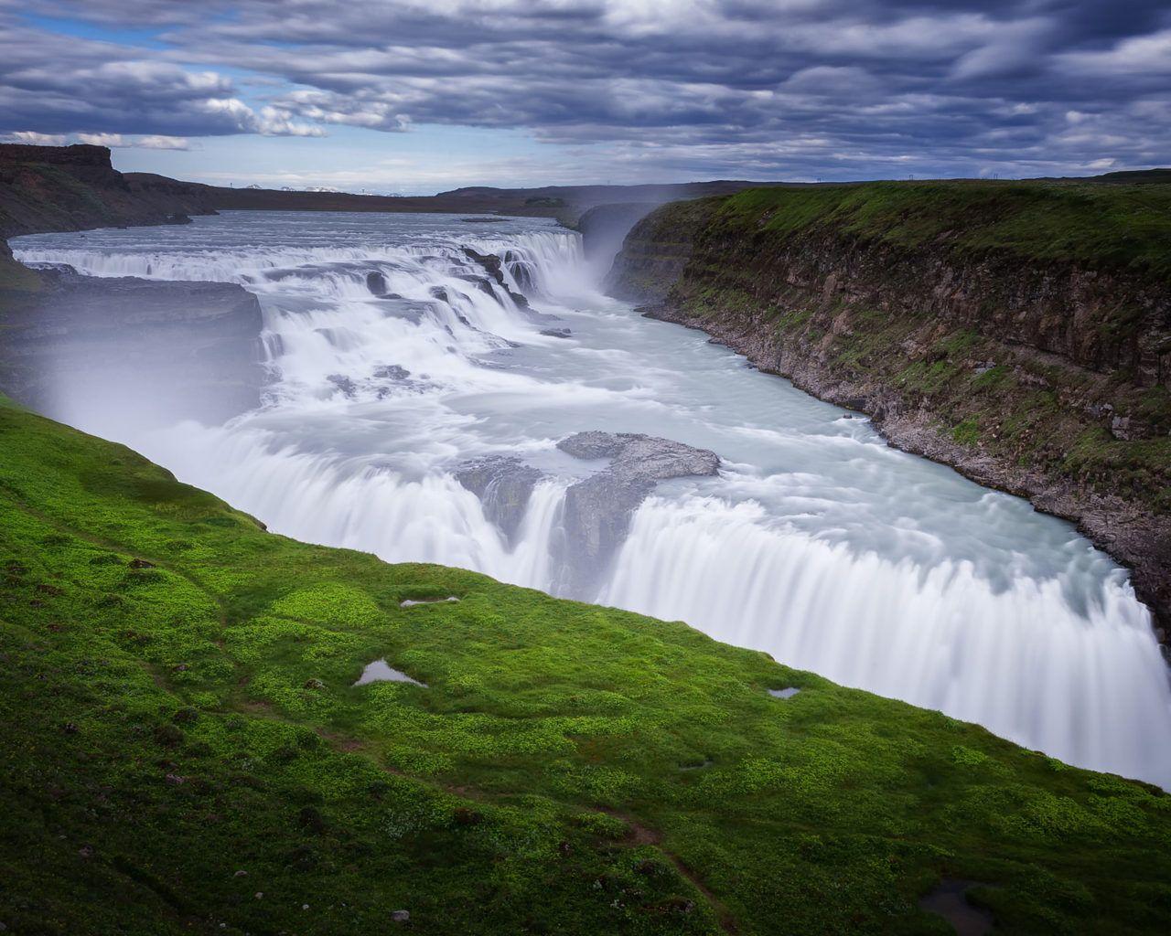 Gullfoss Waterfall Is Located In The Canyon Of The River Hwita
